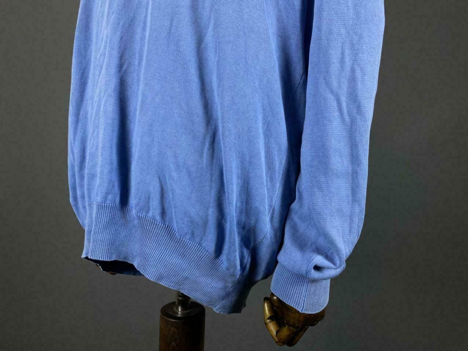 Gant Gant Blue V-Neck Cotton Sweater Size XL Pit to Pit 23" Size US XL / EU 56 / 4 - 3 Thumbnail