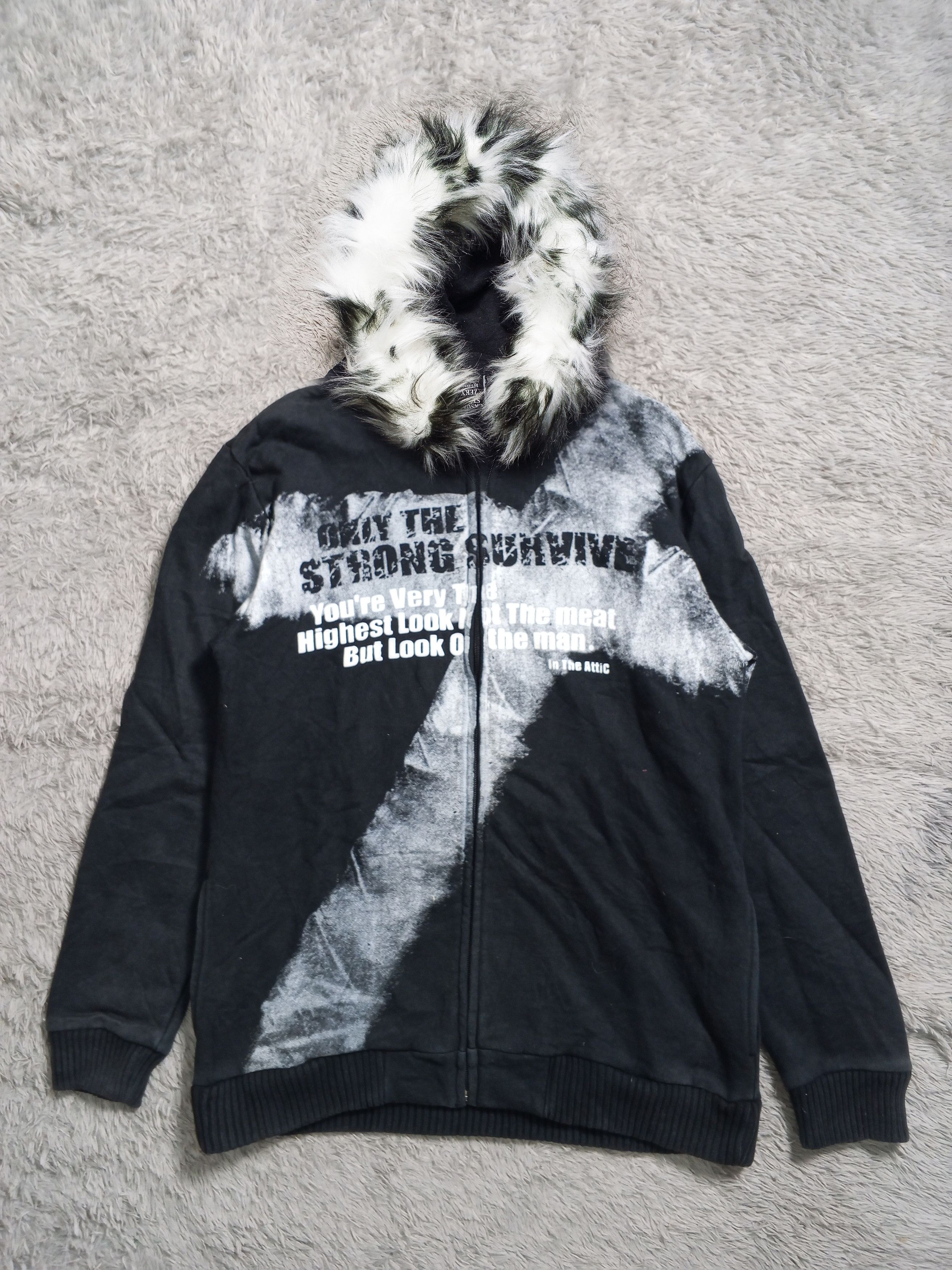 In The Attic In The Attic Faux Fur Hoodie 2000s Size US M / EU 48-50 / 2 - 1 Thumbnail