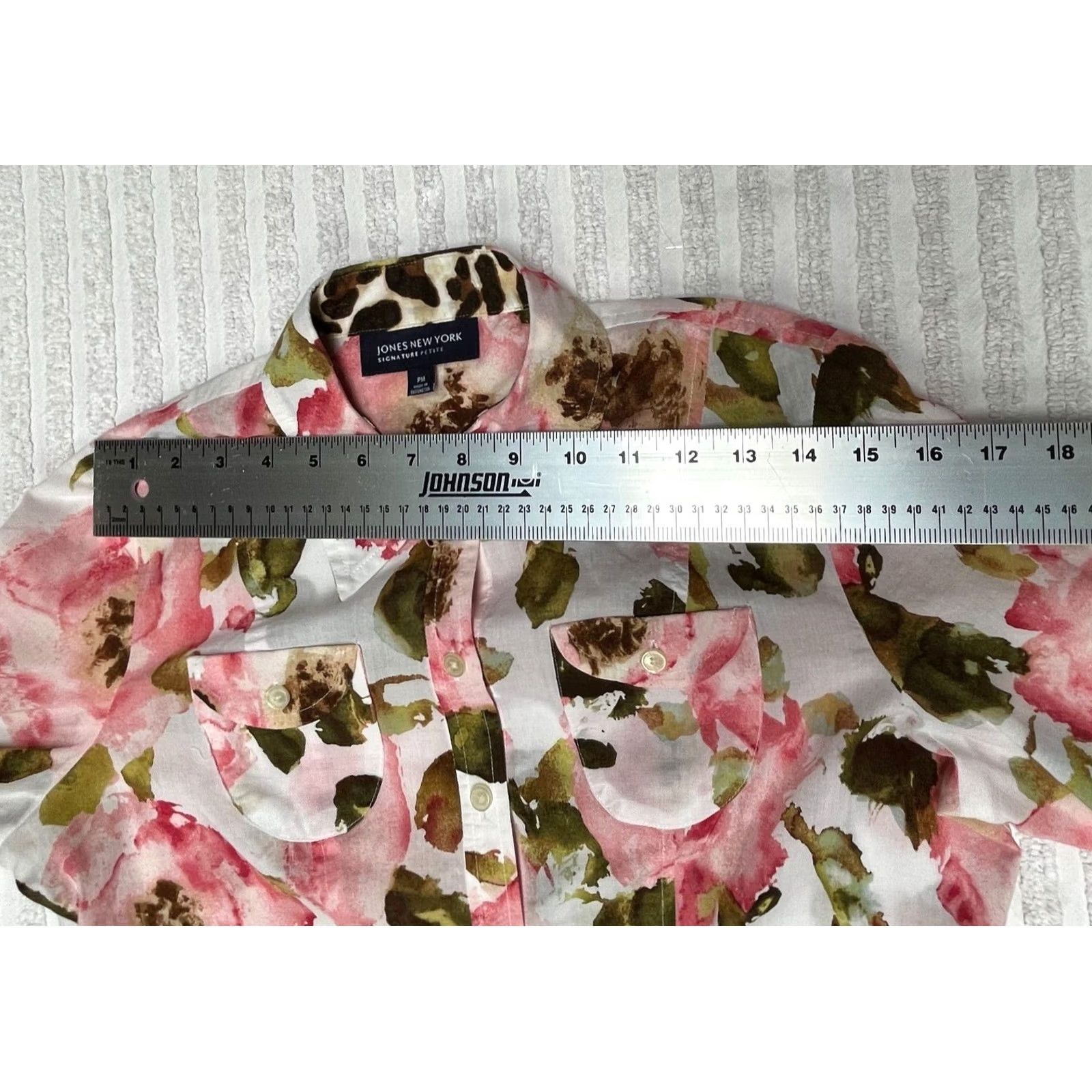 Jones New York Jones New York Signature Shirt Petite Womens Multicolor Floral Long Sleeve PM Size M / US 6-8 / IT 42-44 - 6 Thumbnail