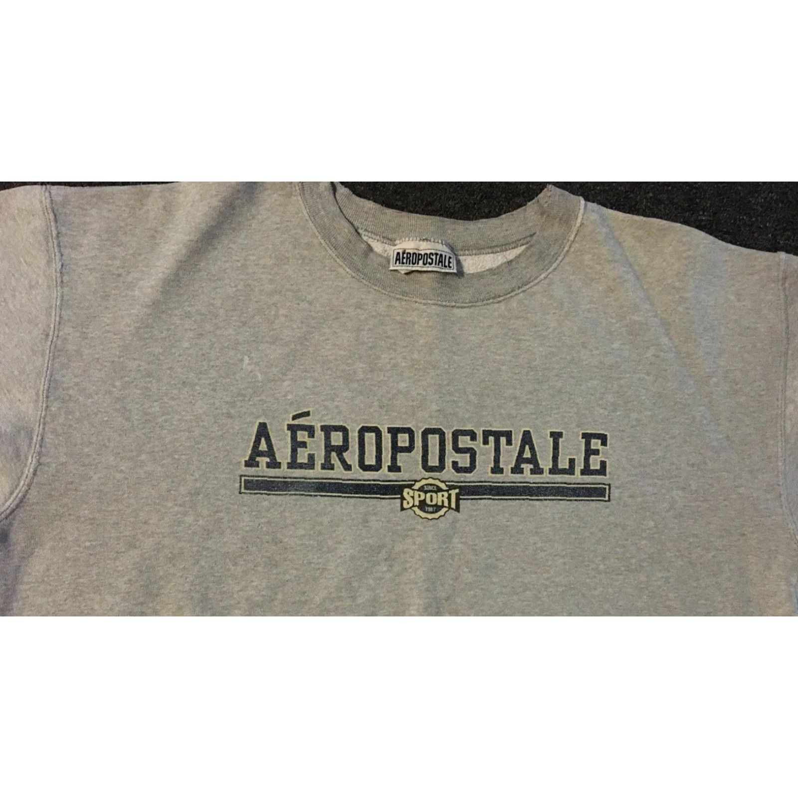 Thrasher VINTAGE Aeropostale Sport Hoodie Mens L Gray Sweatshirt Distressed Boxy 90s Grunge Spellout Track & Field USA USA Size US L / EU 52-54 / 3 - 4 Thumbnail