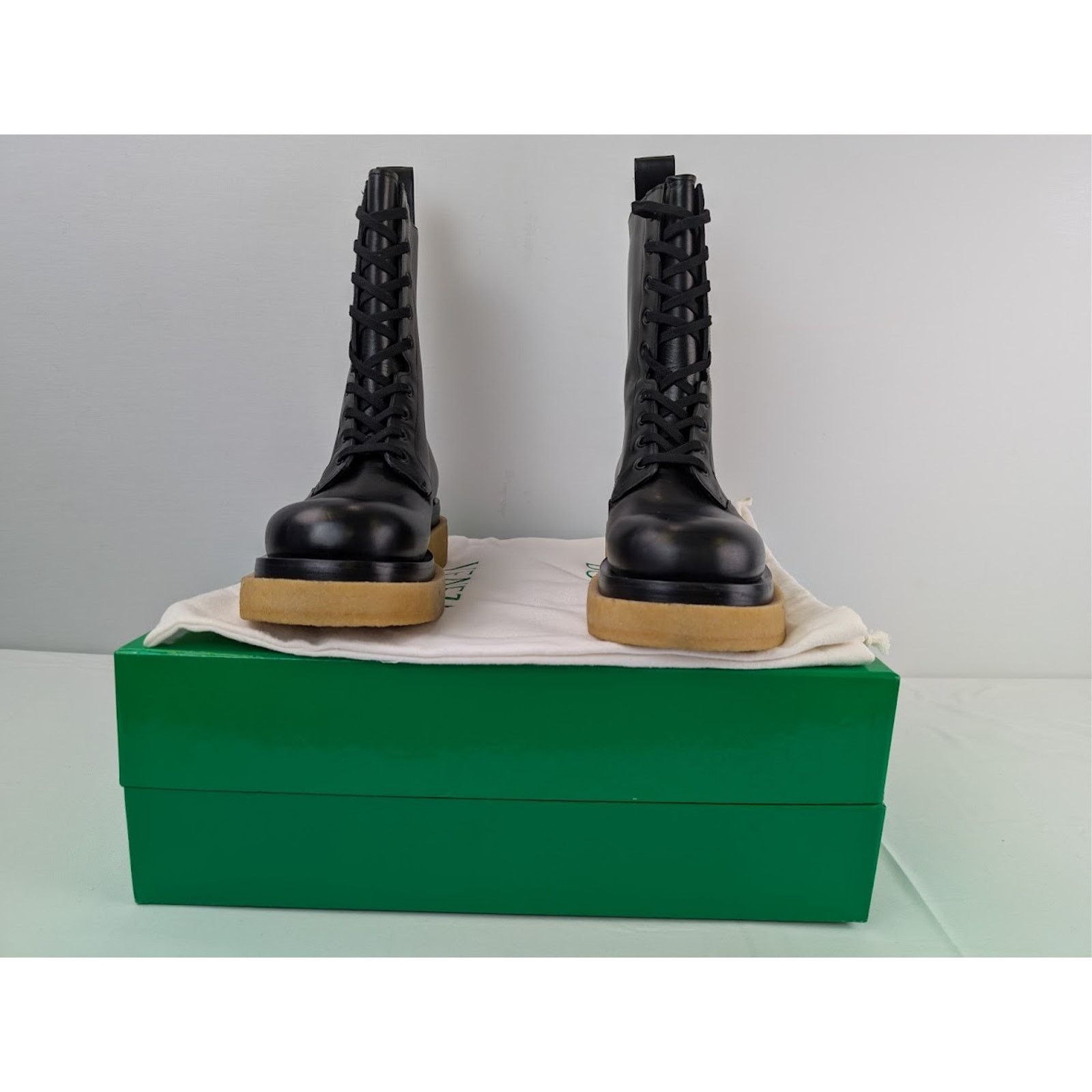 Bottega Veneta o1rshd1 Military Calf Lug Boots in Black Size US 7 / EU 40 - 17 Thumbnail