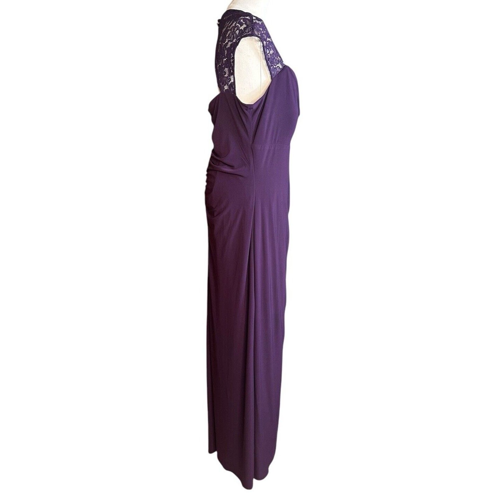 Other MSK Purple Keyhole Lace Faux Wrap Long Formal Gown Dress 14 Size XL / US 12-14 / IT 48-50 - 6 Thumbnail