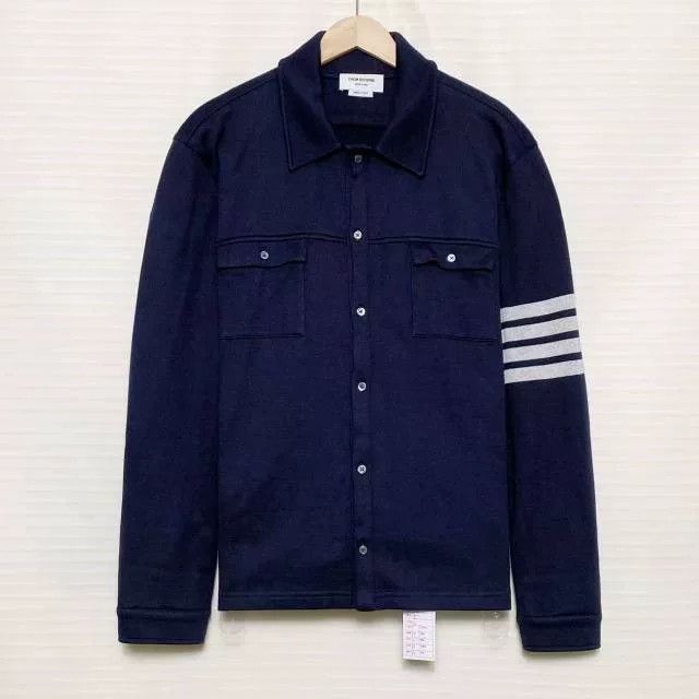 Thom Browne THOM BROWNE Four-Stripe Shirt Jacket Size US XL / EU 56 / 4 - 1 Thumbnail