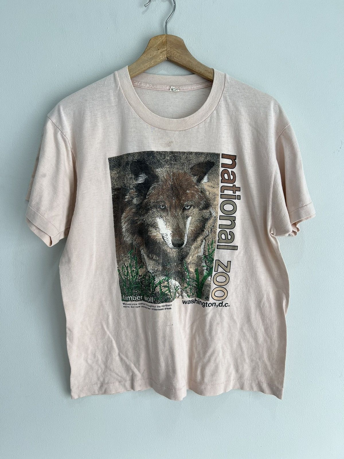Vintage Vintage National Zoo Timber Wolf Tee Shirt Size US L / EU 52-54 / 3 - 1 Thumbnail
