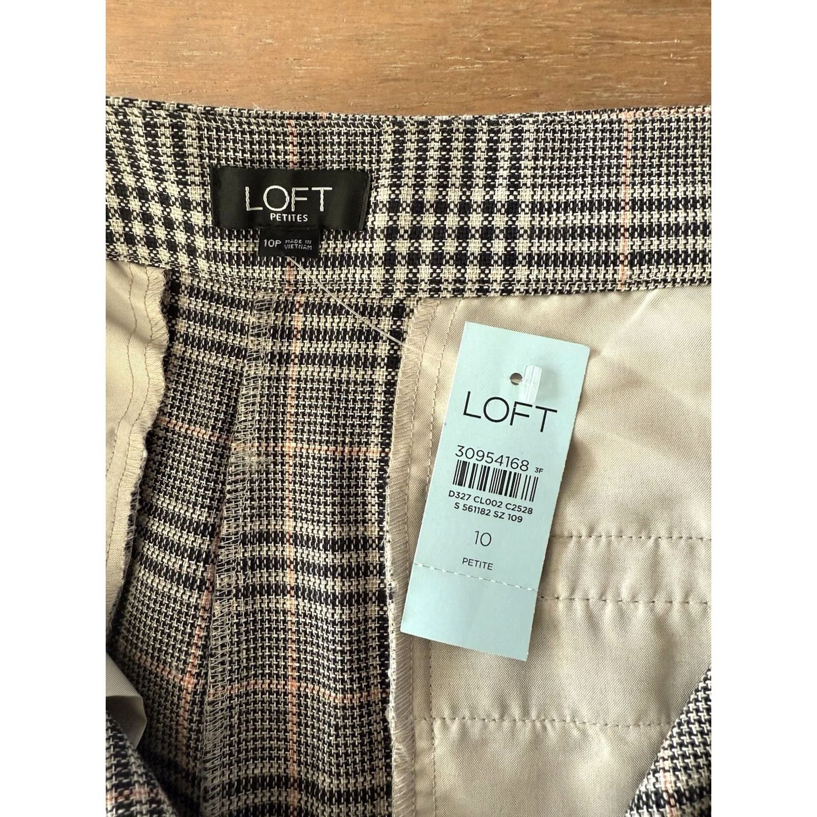 Ann Taylor Ann Taylor Loft Dress Pants Women's 10P Wide-Leg Linen Cotton Plaid NWT Size 32" / US 10 / IT 46 - 3 Thumbnail