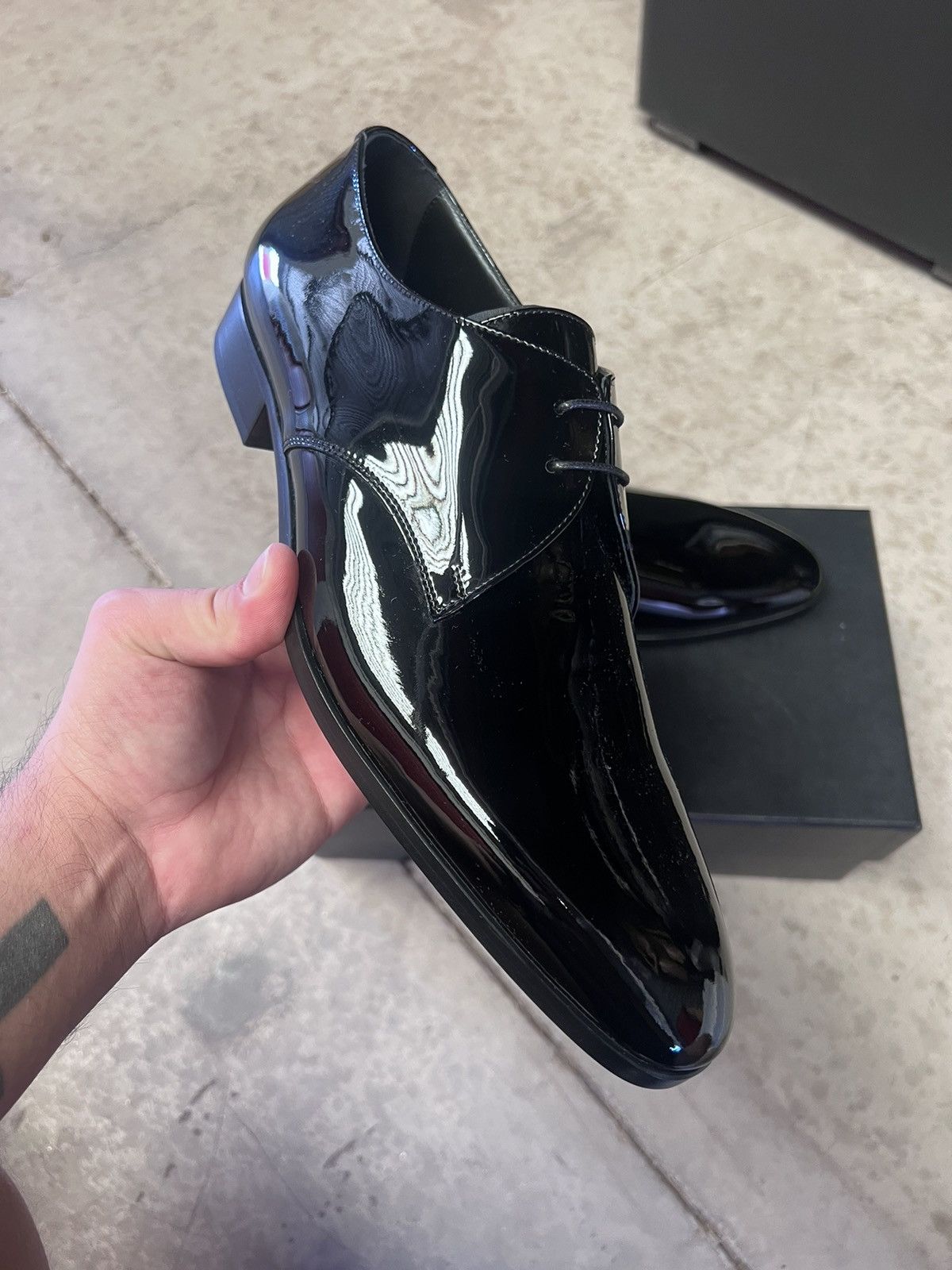 Saint Laurent Paris Patent leather men’s derby Size US 12 / EU 45 - 3 Thumbnail