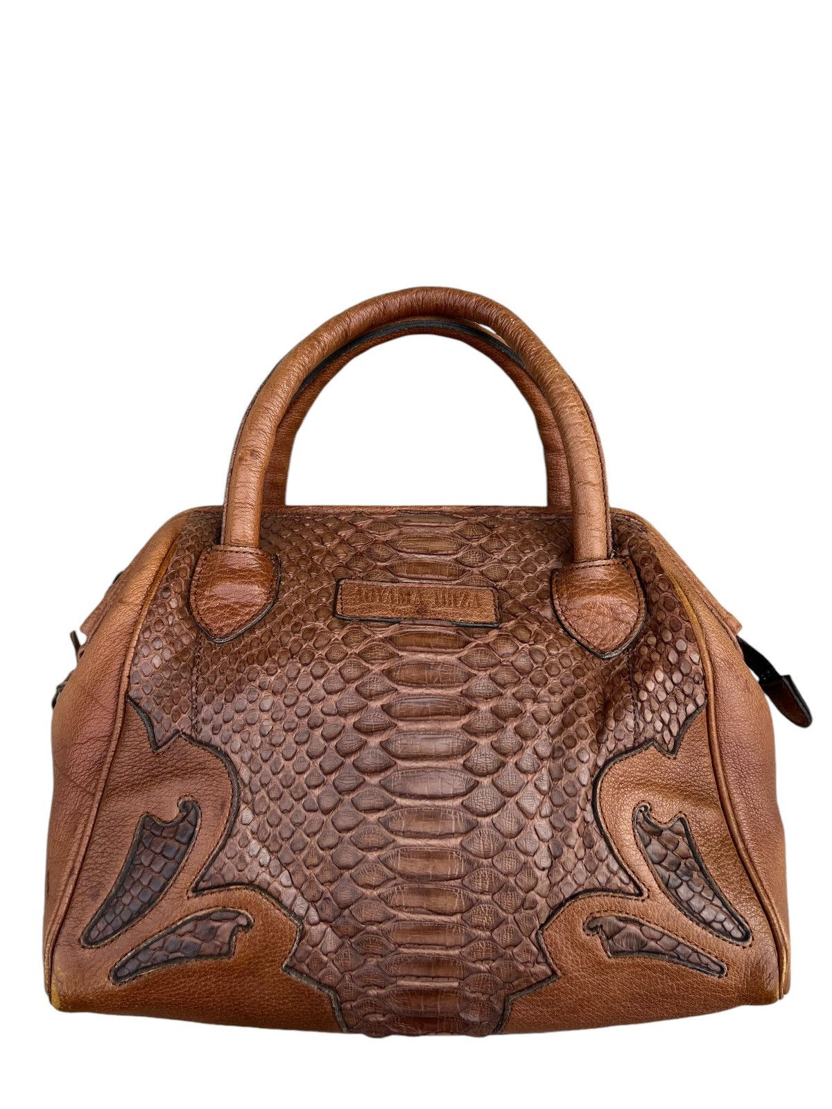 Leather Vintage Ibiza Japan Patina Python Snake Leather Doctor Bag Size ONE SIZE - 7 Thumbnail