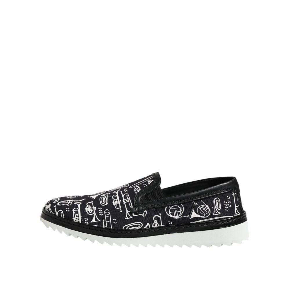 Dolce & Gabbana Dolce & Gabbana Black Slip On Printed Men Loafers Shoes Size US 9.5 / EU 42-43 - 6 Thumbnail
