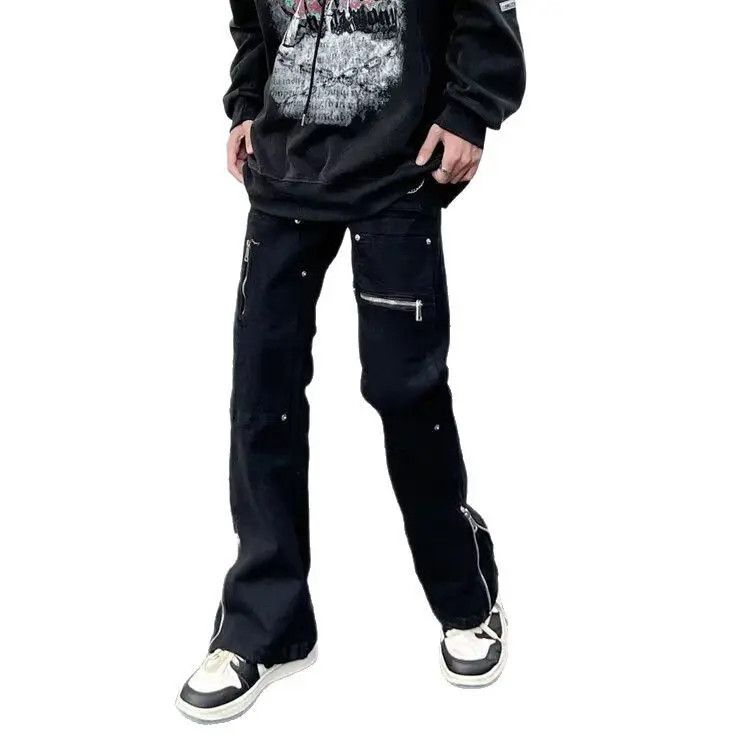 Japanese Brand × Jean Retro loose zipper straight leg jeans Size US 32 / EU 48 - 4 Thumbnail