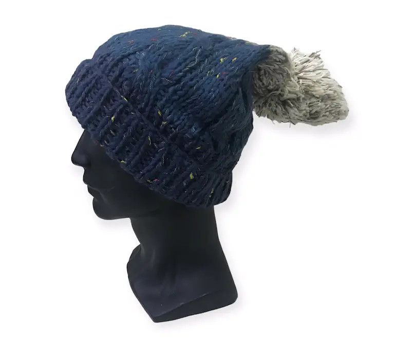 image of Knit Bobble Beanie Hat, Men's