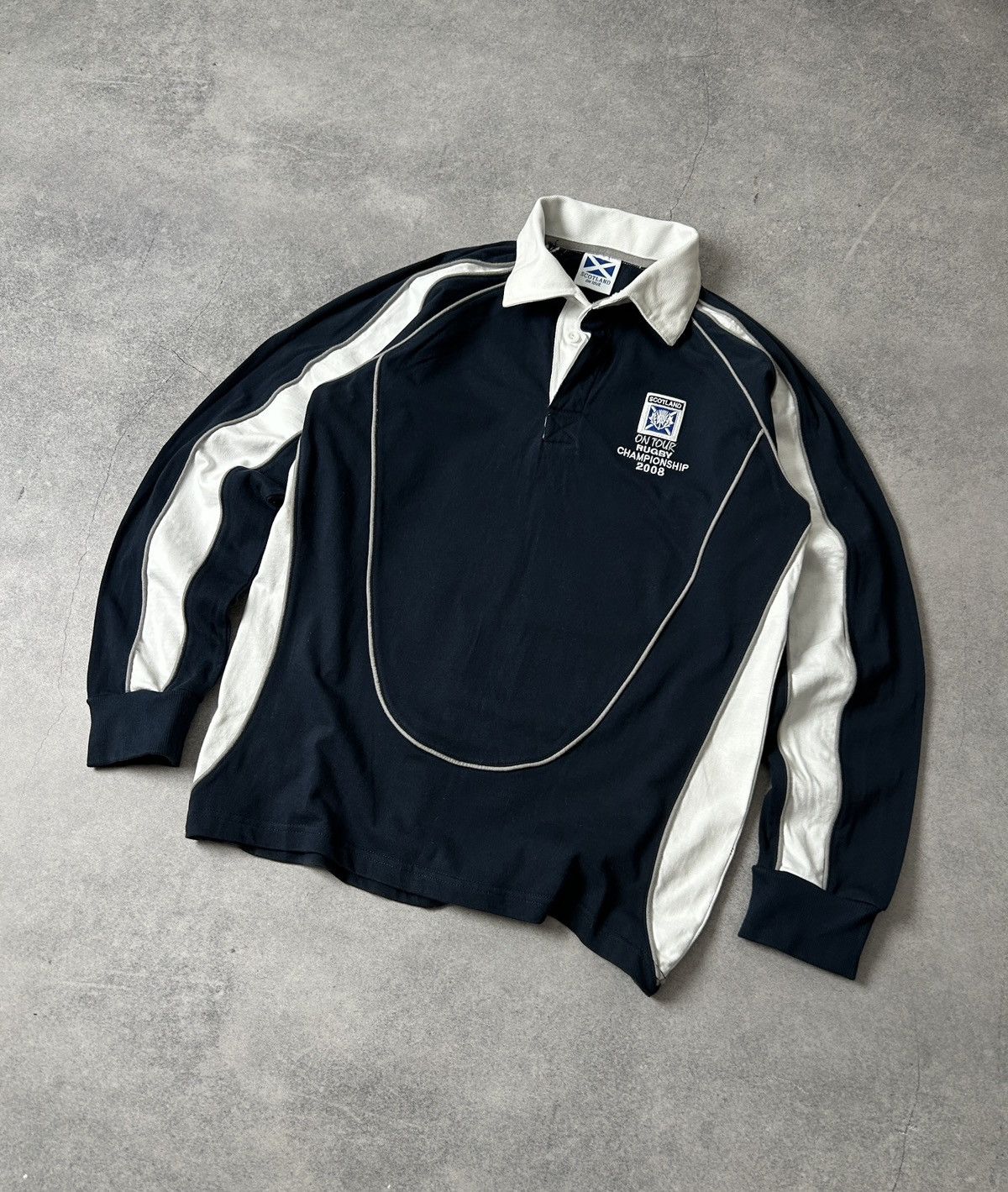 Sterling Ruby Vintage Scotland 🏴󠁧󠁢󠁳󠁣󠁴󠁿 Rugby 🏉 2008 long-sleeved mens Size US M / EU 48-50 / 2 - 1 Thumbnail
