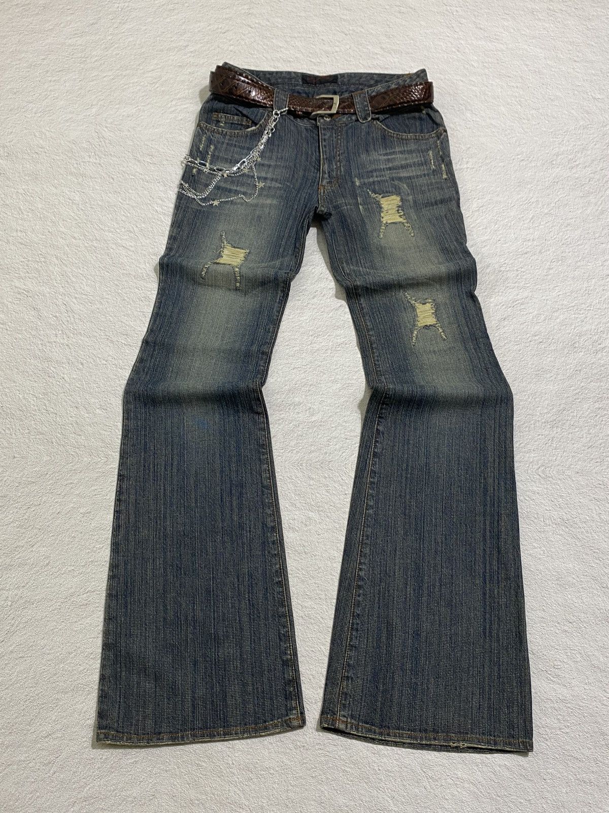 Japanese Brand SICK💰 A.R.C Flared Distresssed Jeans Size US 29 - 1 Thumbnail