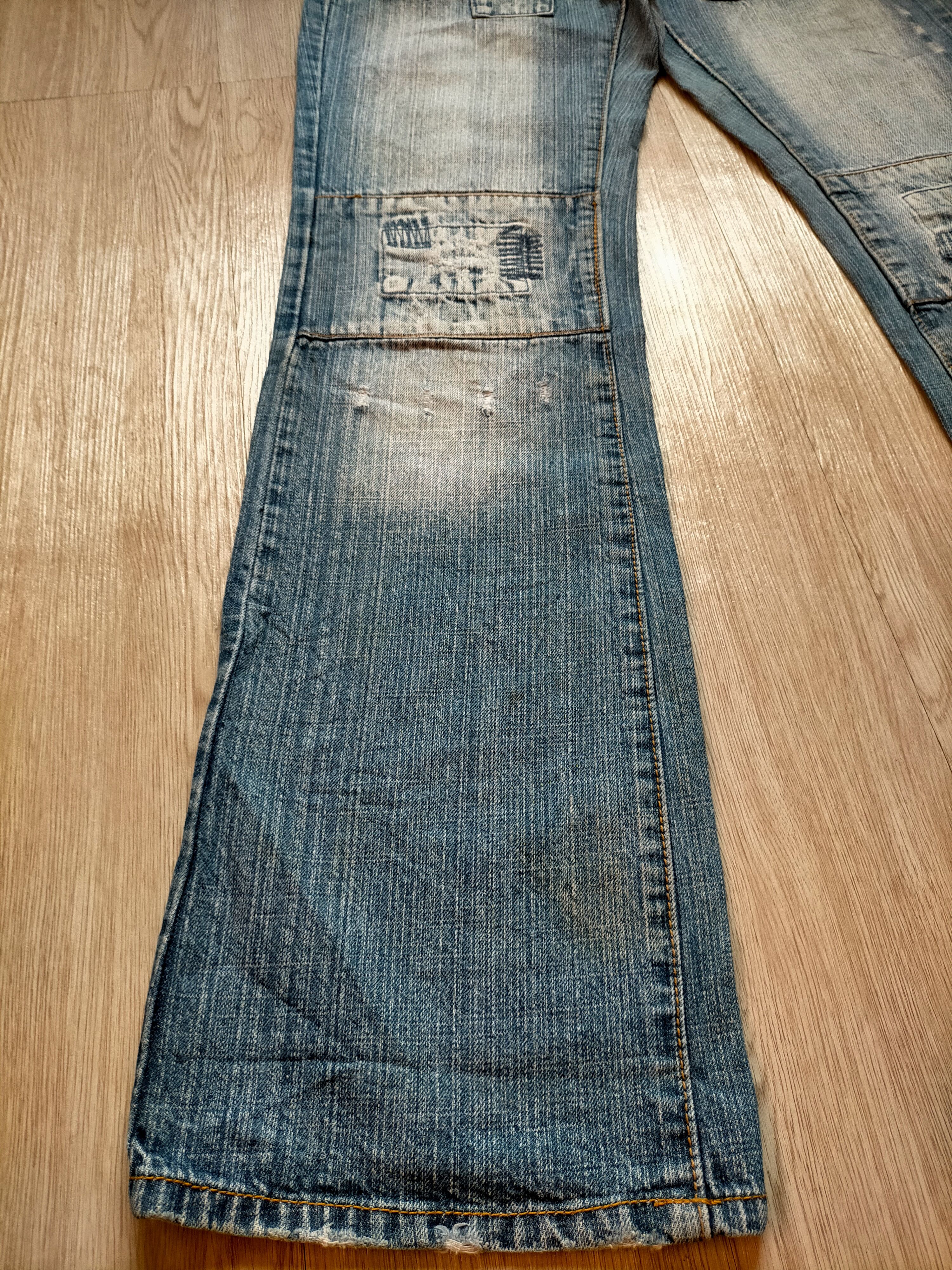 If Six Was Nine Flare Jeans Shaqiru Japan Patchwork Boot cut Blue Jeans Size US 31 - 9 Thumbnail