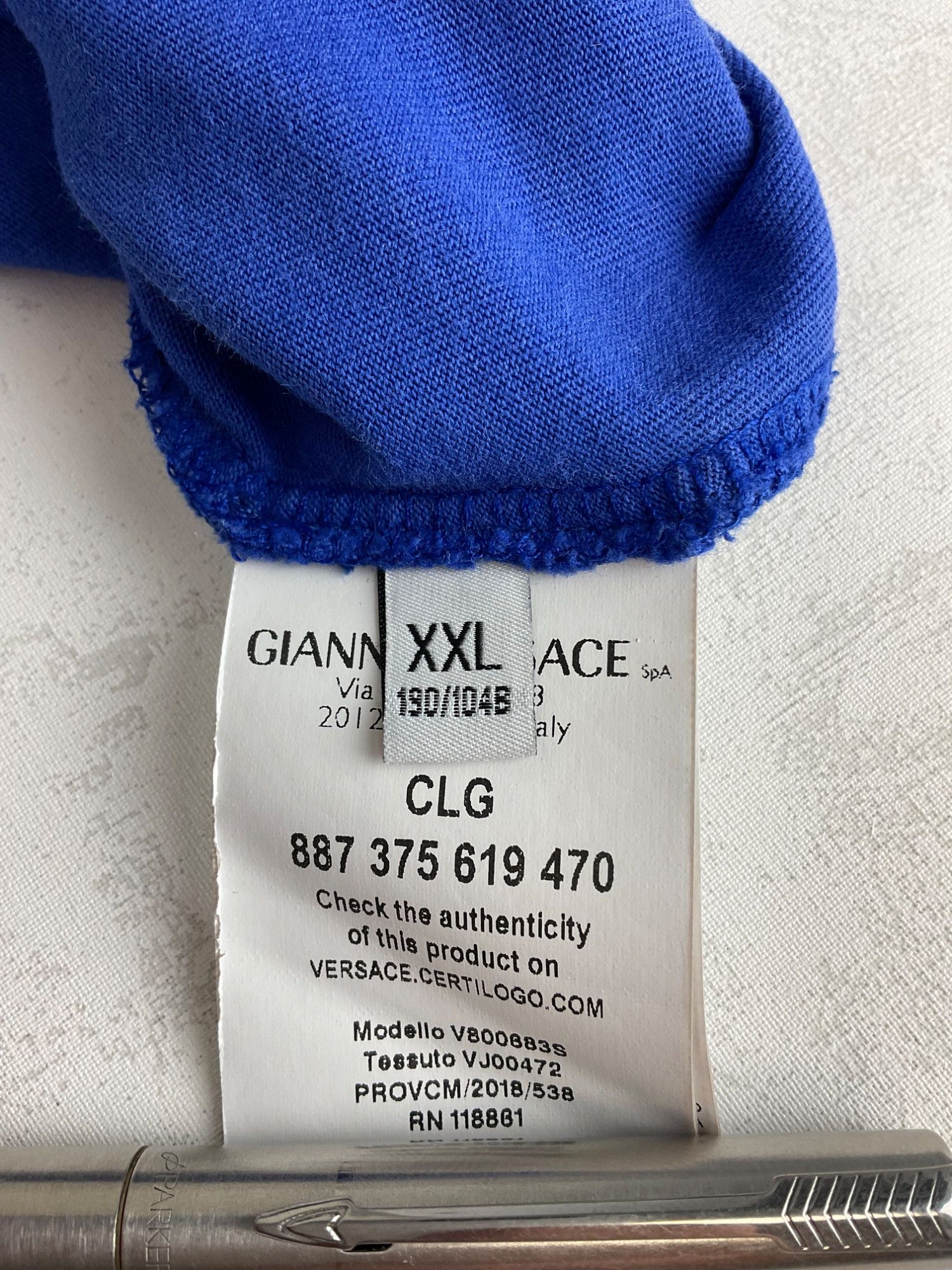 Versace Vibrant Versace Blue T-Shirt Size US XXL / EU 58 / 5 - 4 Thumbnail