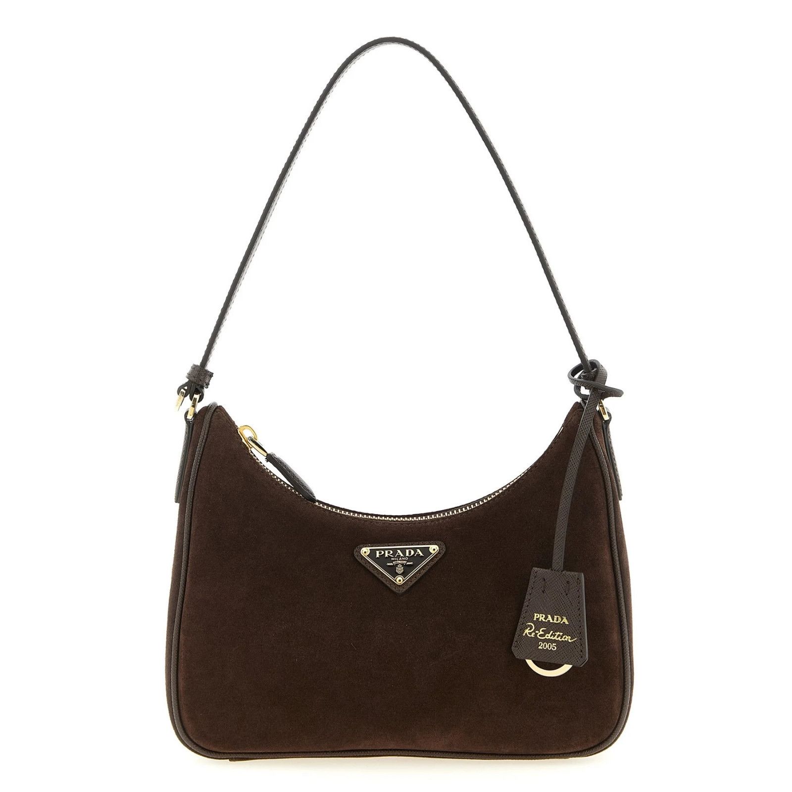 Prada PRADA $2100 Re-Edition 2005 Mini Brown Suede Shoulder Bag Ne Size ONE SIZE - 1 Thumbnail