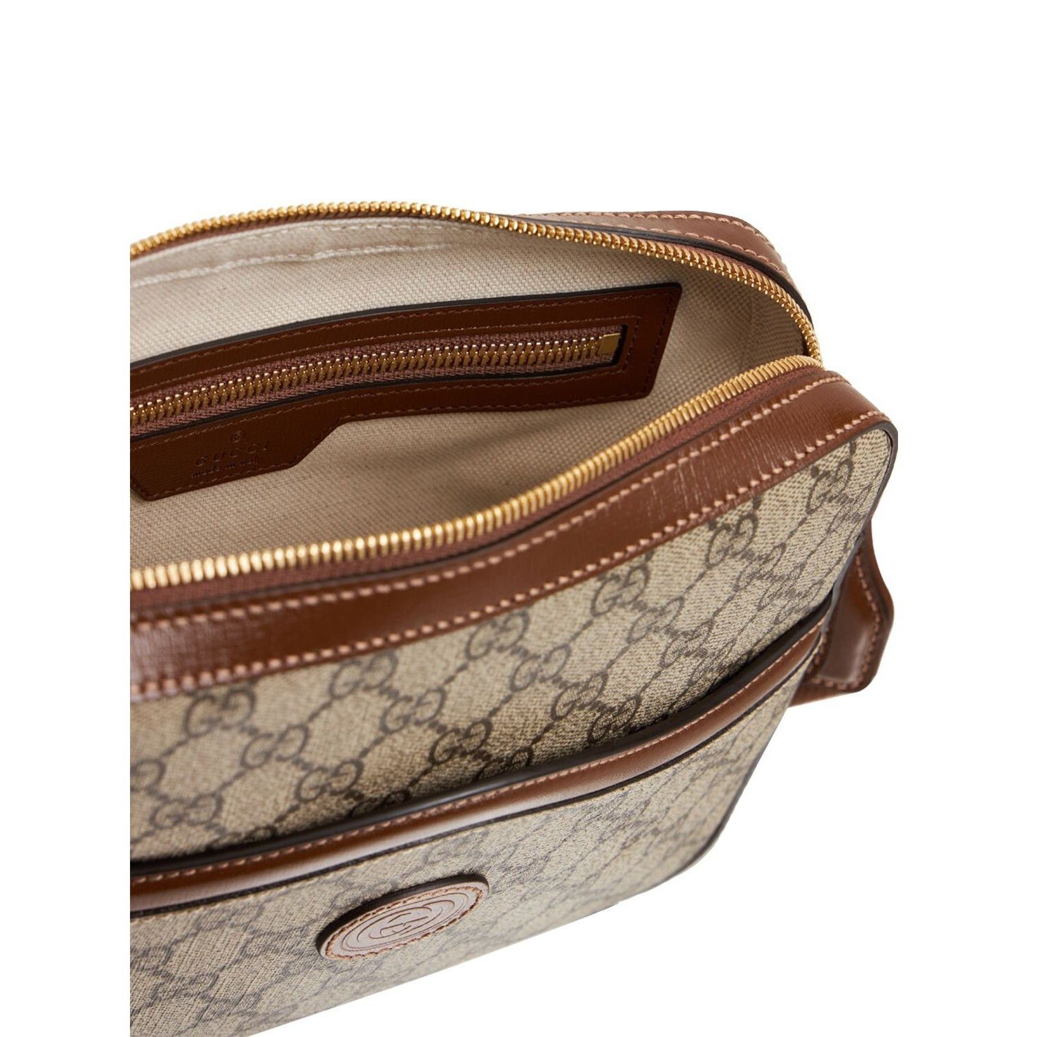 Gucci GUCCI Interlocking G $1550 Beige And Ebony GG Canvas Messeng Size ONE SIZE - 5 Thumbnail