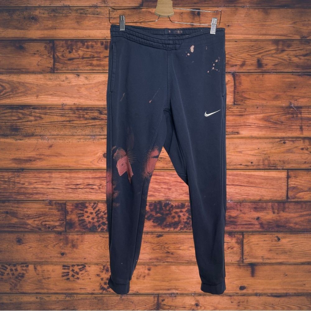 Nike Nike Navy Bleach Dyed Sweatpants Small Size US 34 / EU 50 - 1 Thumbnail