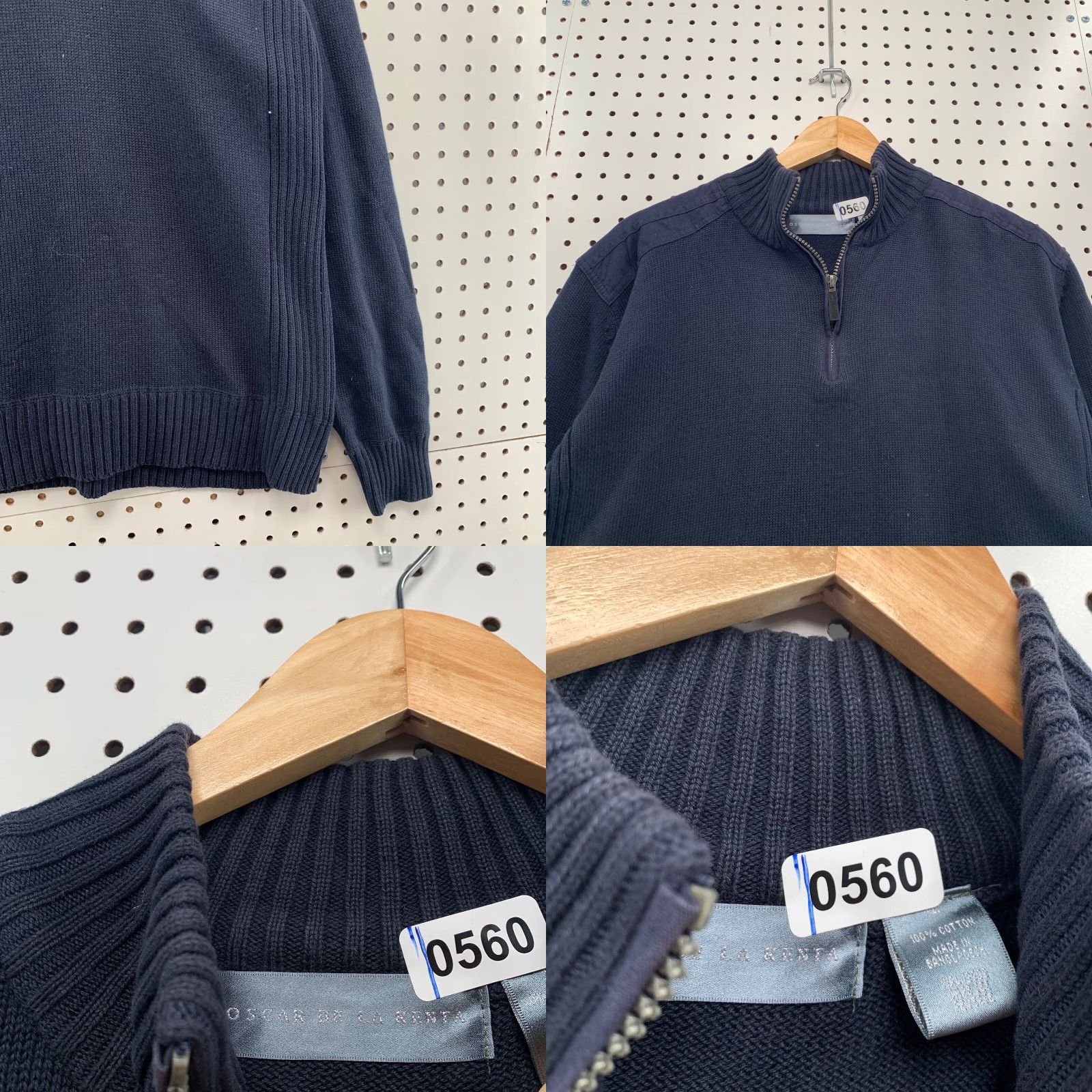Oscar De La Renta VINTAGE Oscar de la Renta Mock Neck Knit Sweater Adult XL Solid Navy Blue Casual Mens Size US XL / EU 56 / 4 - 8 Thumbnail