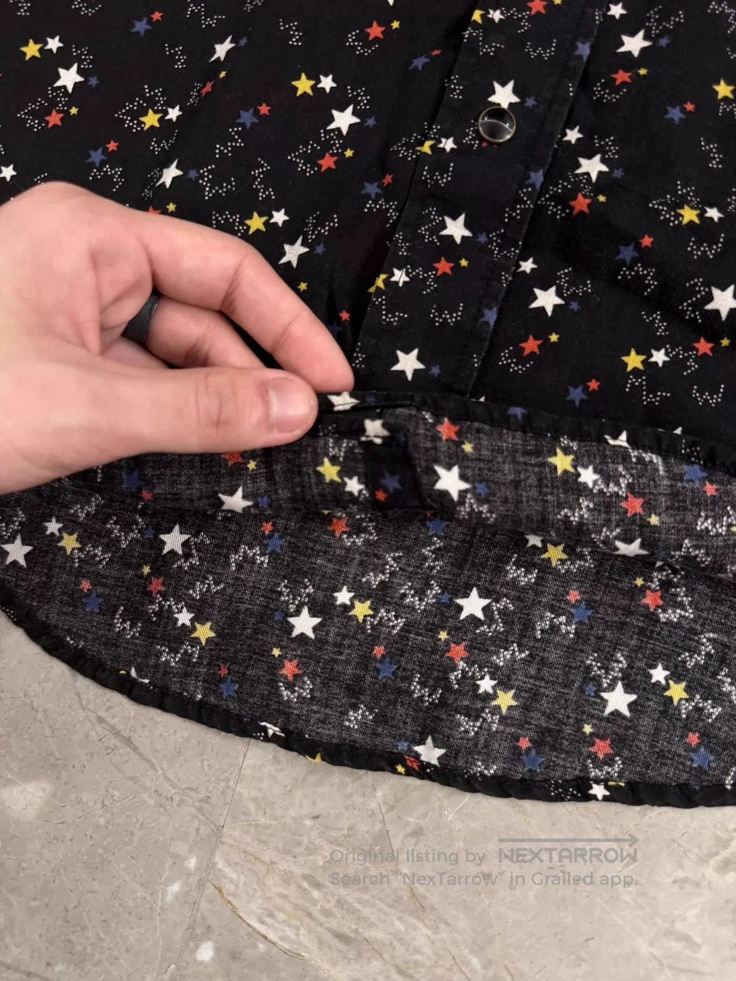 Saint Laurent Paris Black Star Print Long Sleeve Button. Size US S / EU 44-46 / 1 - 5 Thumbnail