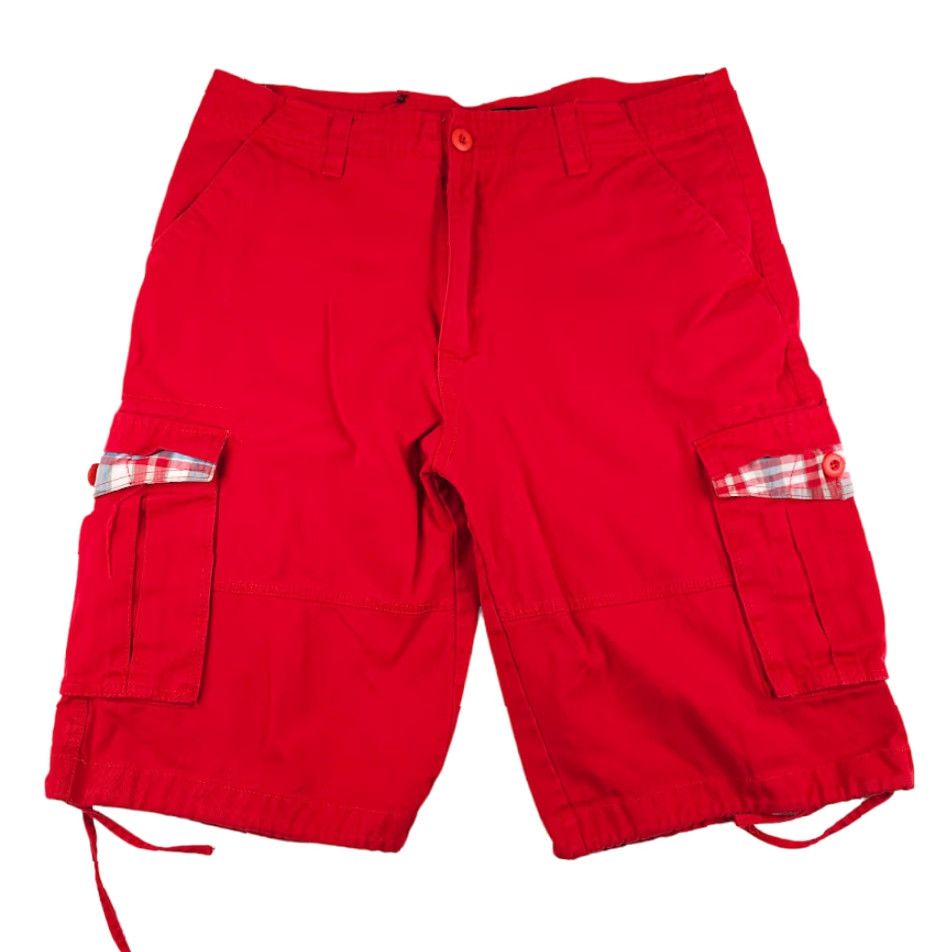 Vintage VINTAGE Street Rules Cargo Shorts Mens Size 36 Red Y2K Plaid Accents Cargo Shorts Red Mens 90s Hip Hop Street Rules Size US 36 / EU 52 - 3 Thumbnail