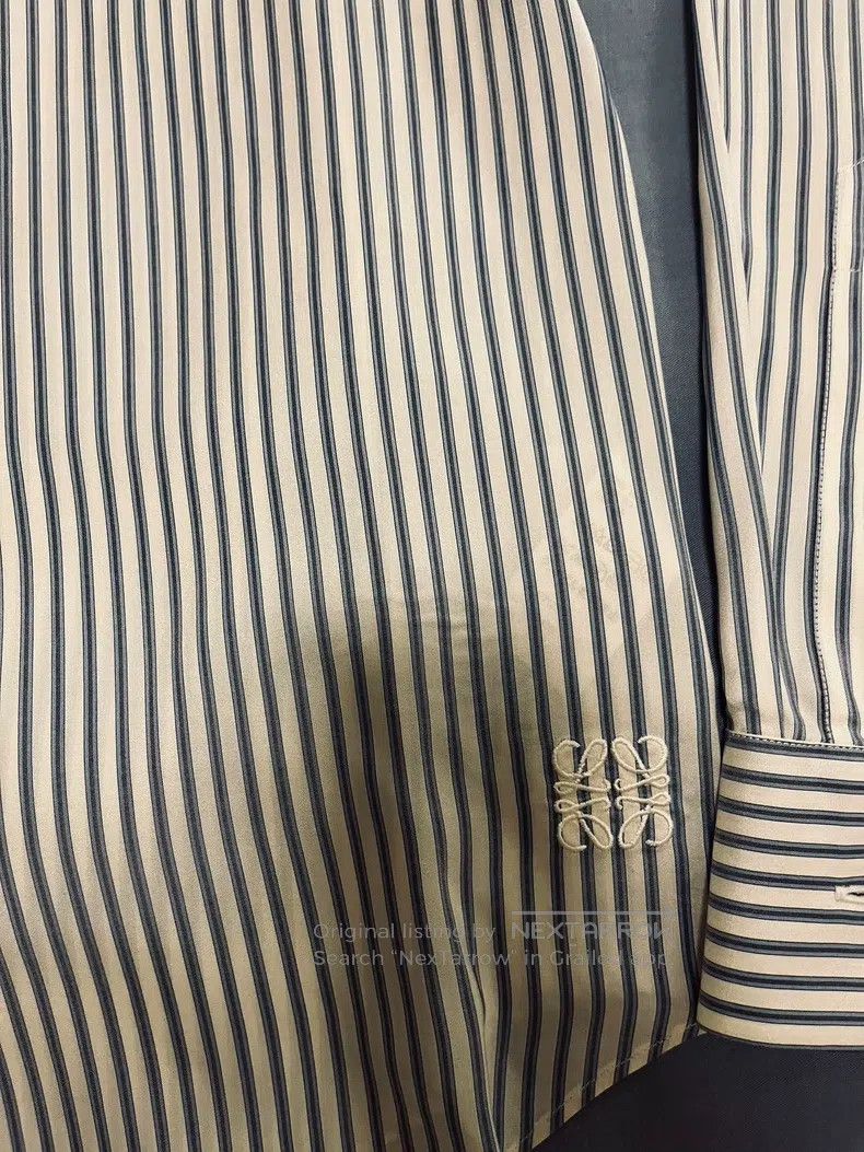 Loewe Loewe Striped Long-sleeve Shirt - Beige and White Stripe D Size XS / US 0-2 / IT 36-38 - 3 Thumbnail