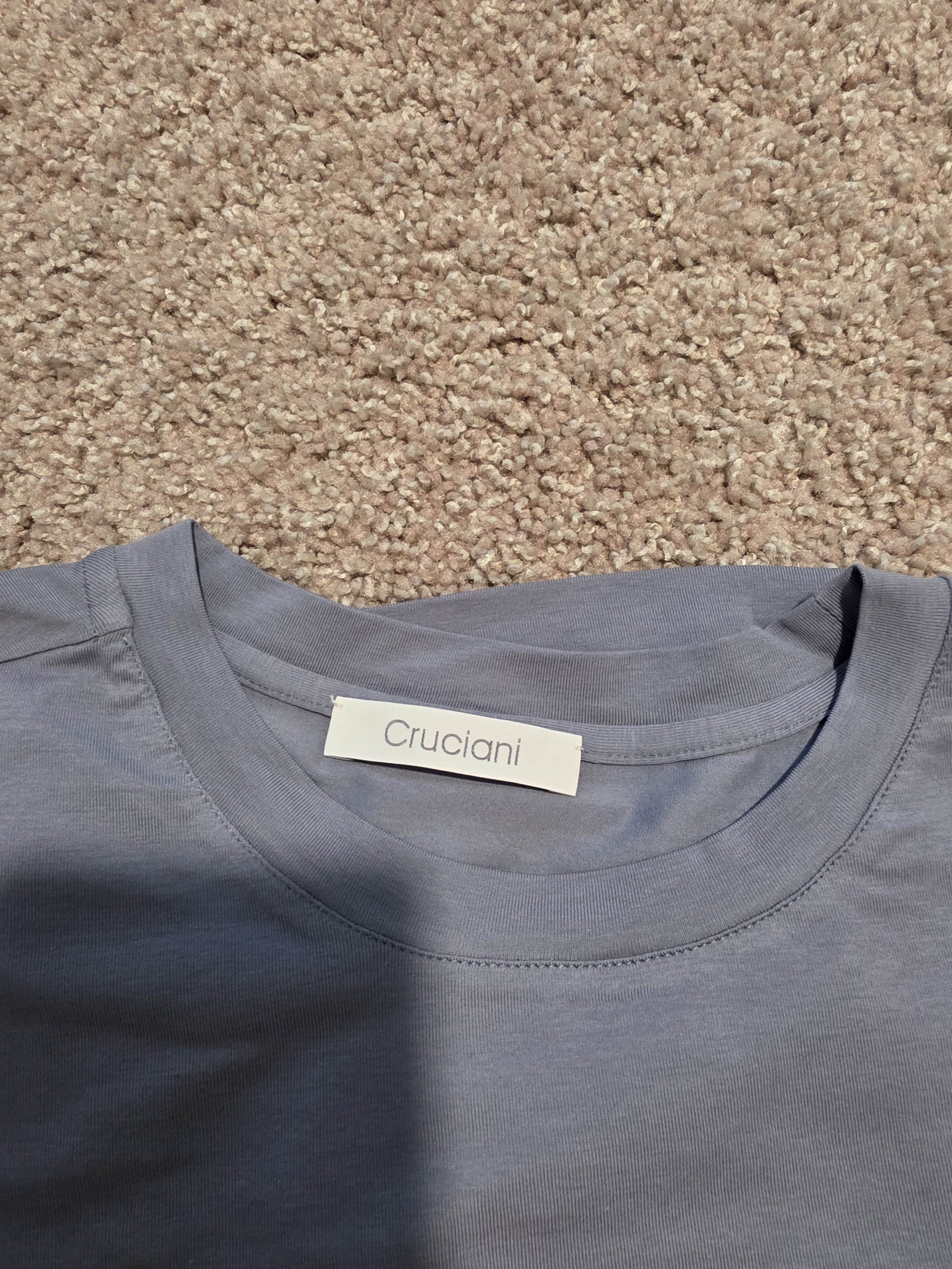 Cruciani Cruciani: Light Blue Cotton T-Shirt (Made in Italy, NEW) Size US XXL / EU 58 / 5 - 4 Thumbnail