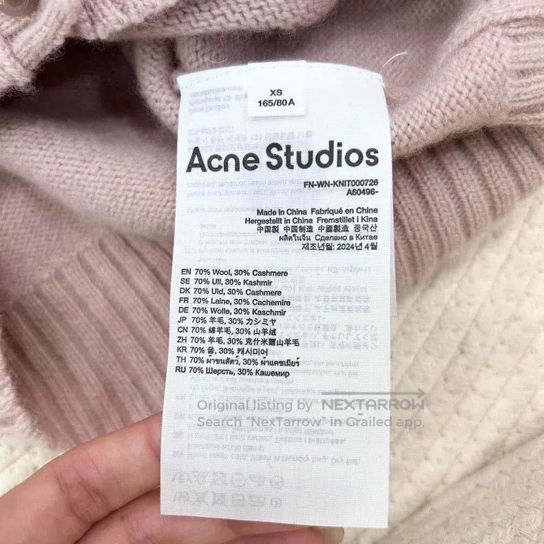 Acne Studios Acne Studios FW24 Letter Casual Short Long Sleeve Sweater, Size XS / US 0-2 / IT 36-38 - 5 Thumbnail