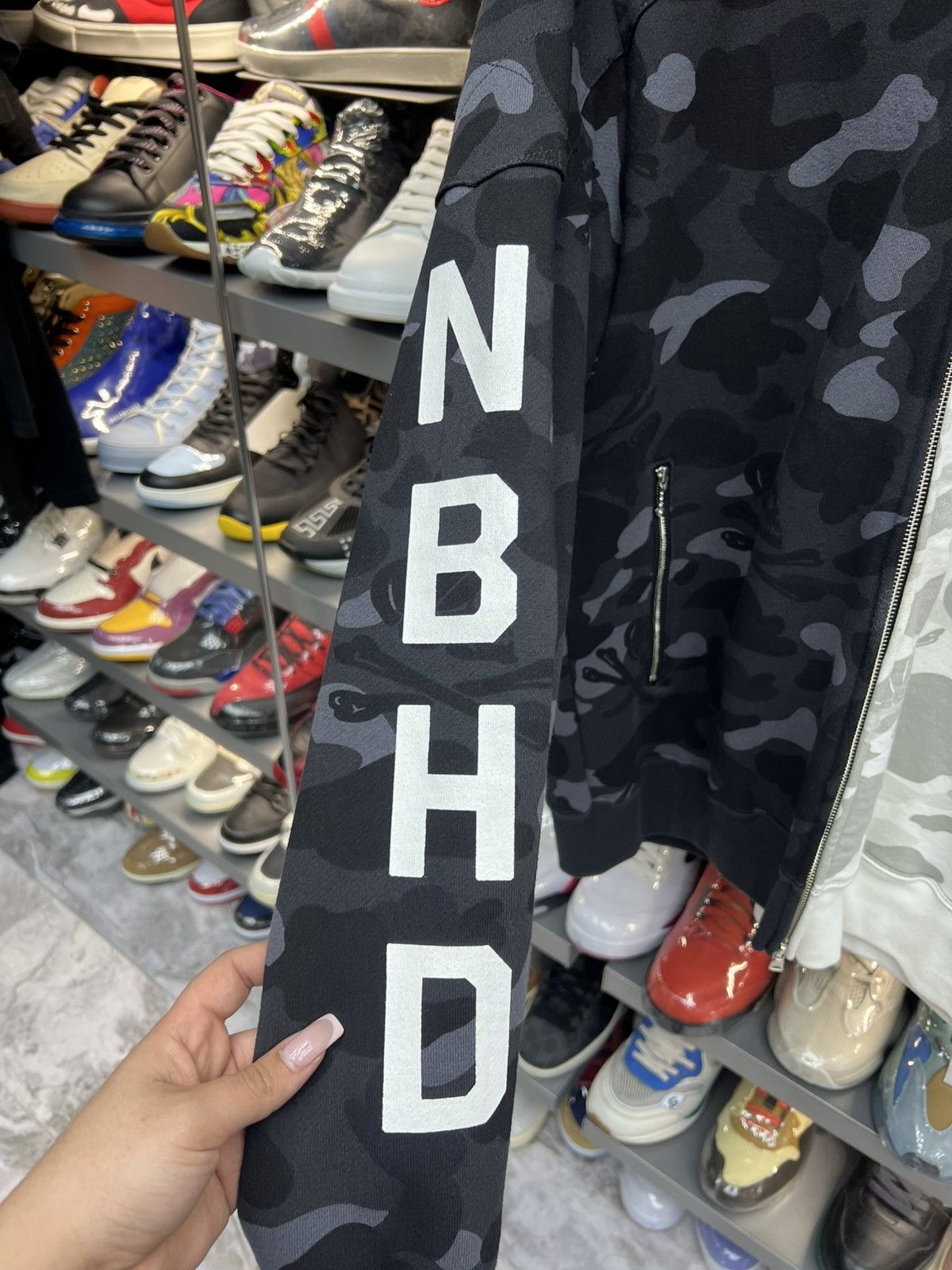 Bape Bape x NEIGHBORHOOD Split Camo Shark Hoodie Size US XL / EU 56 / 4 - 6 Thumbnail