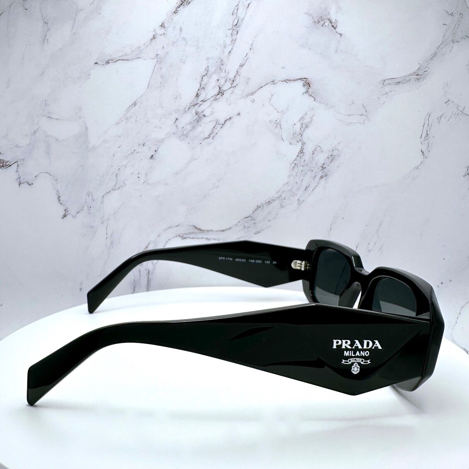 PRADA Sunglasses Black Acetate PR 17WS Symbole Authentic