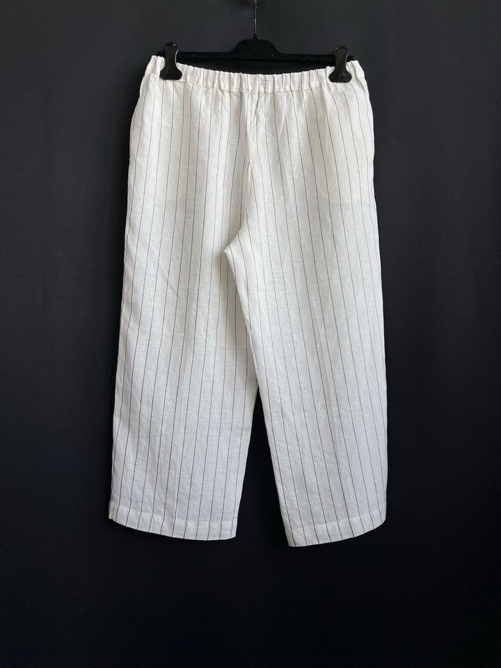 Other Persona by Marina Rinaldi Linen Blend Pants White US 10 Size 32" / US 10 / IT 46 - 8 Thumbnail