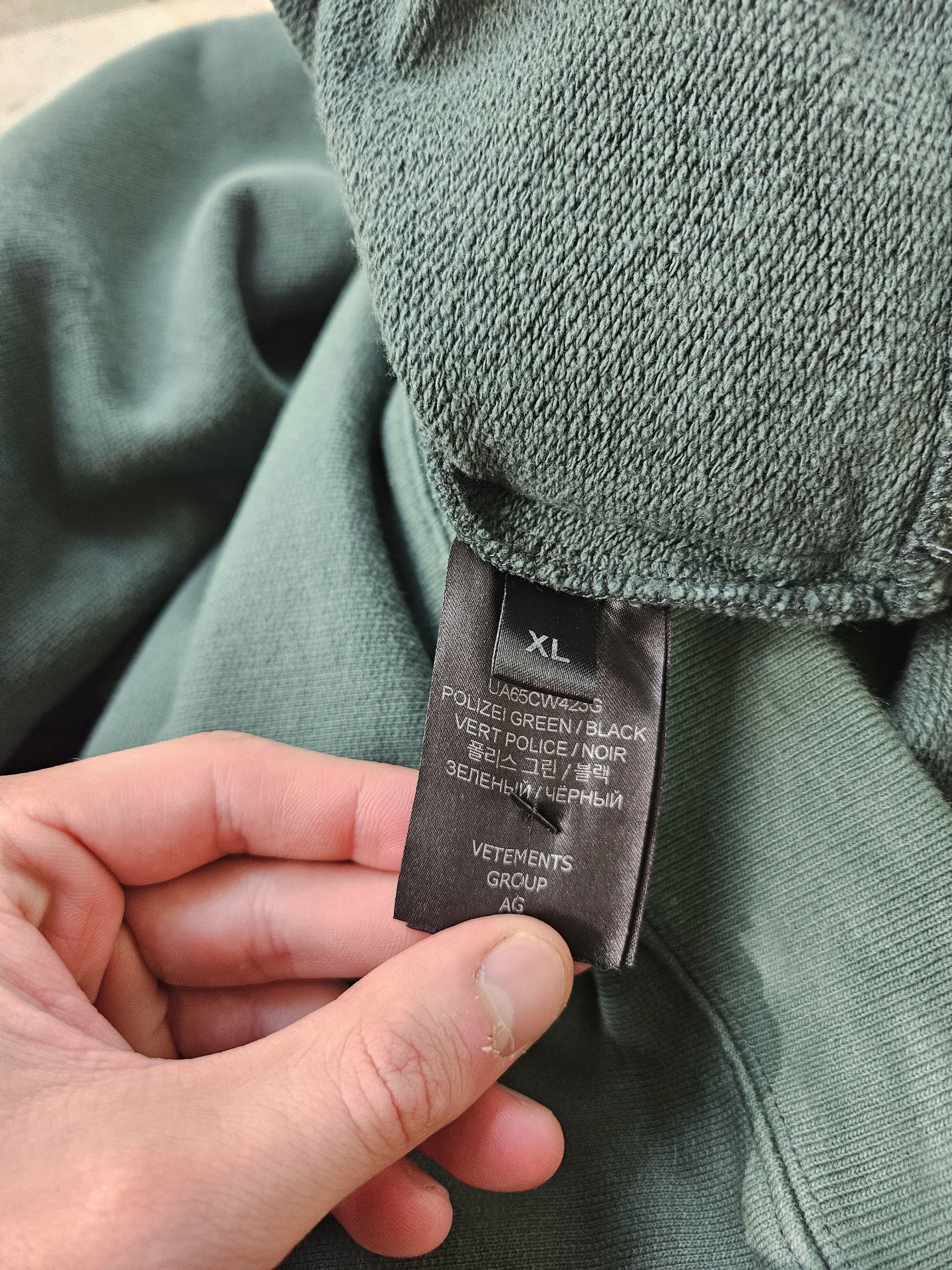 Vetements Double Polizei Securite Split Green Black Crewneck Sweater Size US XL / EU 56 / 4 - 12 Thumbnail