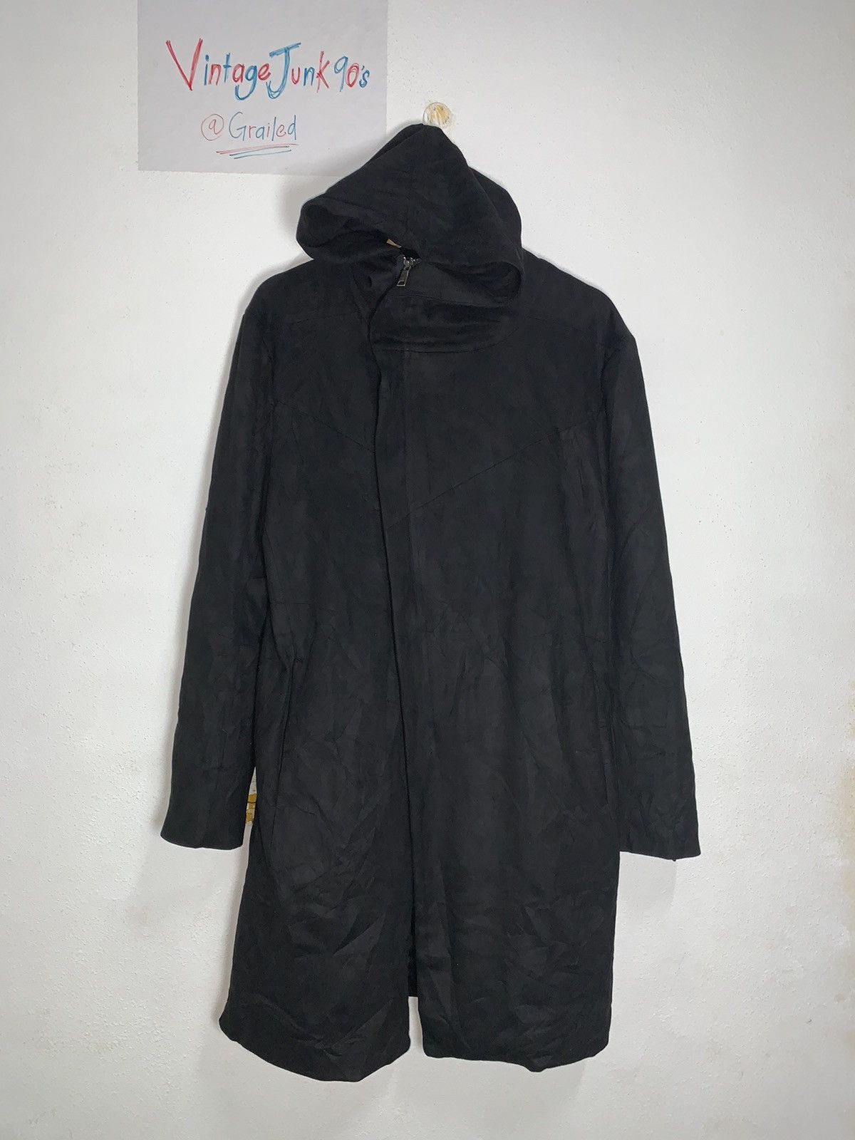image of Schlussel Shclussel Long Jacket Hoodie Wool in Black, Men's (Size Medium)