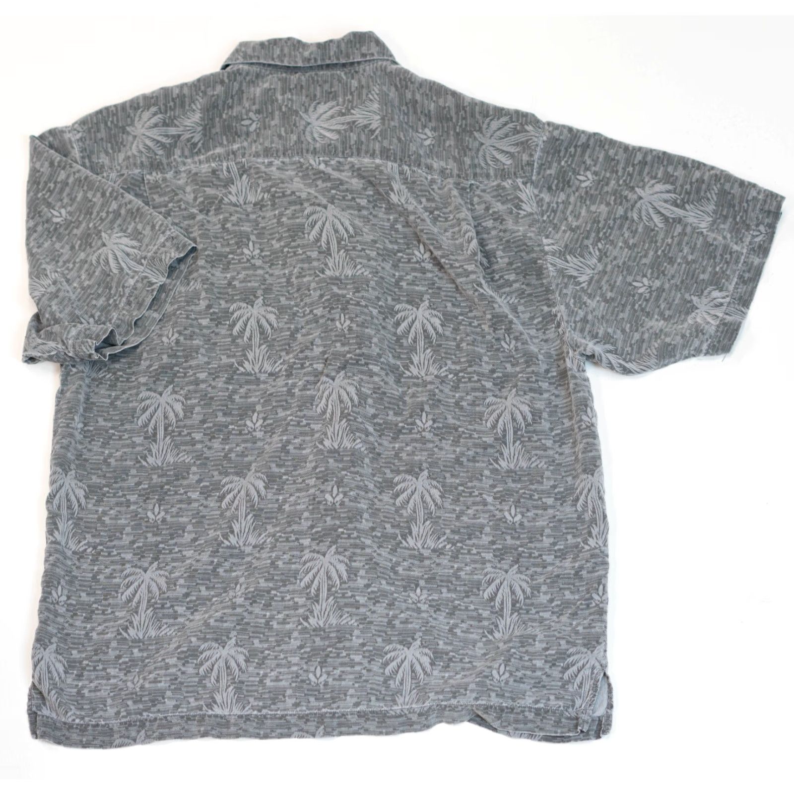 Tommy Bahama VINTAGE Tommy Bahama Silk Shirt Mens L Gray Striped Palm Trees Button Up Size US L / EU 52-54 / 3 - 7 Thumbnail