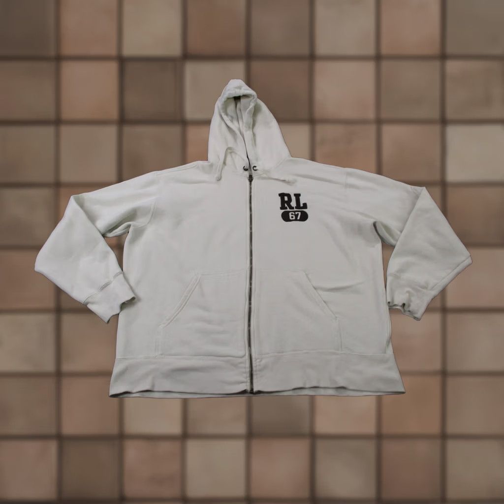 Polo Ralph Lauren Polo Ralph Lauren Jacket Mens L Windbreaker Hooded Full Zip Pockets Ivory Knit Casual Logo 67 Spellout Size US L / EU 52-54 / 3 - 1 Thumbnail