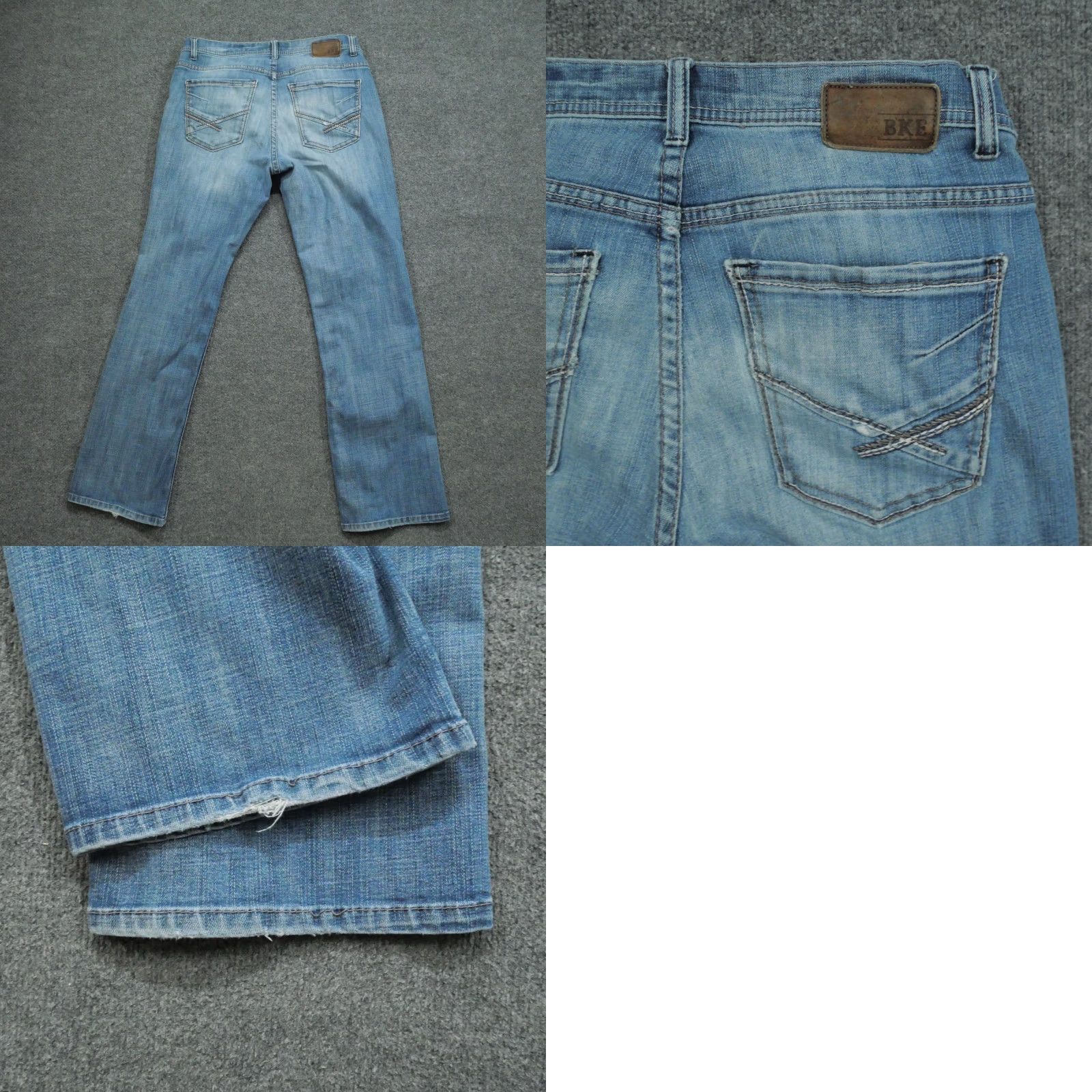 BKE **Derek Bootcut Distressed Buckle Denim Jeans Mens 34L 36x33 Blue** User: **BKE Bootcut Distressed Denim Jeans Mens 34L 36x33 Blue** Size US 36 / EU 52 - 9 Thumbnail