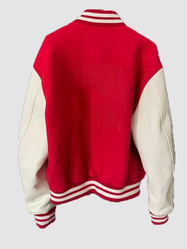 Genuine Leather ❤️ RED VARSITY LEATHER JACKET CLASSIC Size US L / EU 52-54 / 3 - 2 Thumbnail