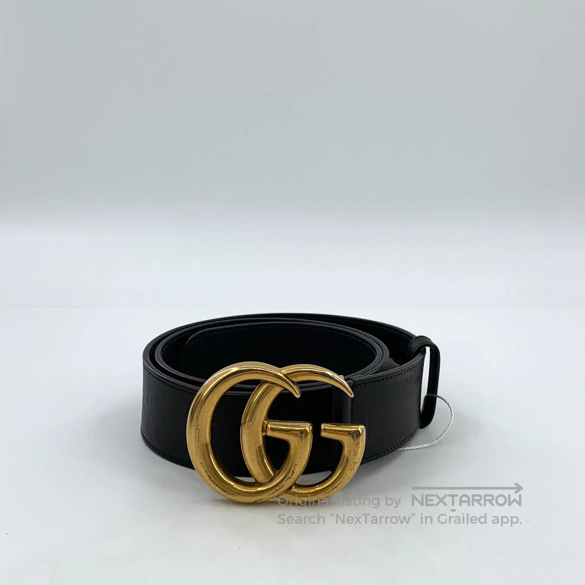 Gucci Guicci Black Double G Buckle Leather Belt| Size ONE SIZE - 1 Thumbnail
