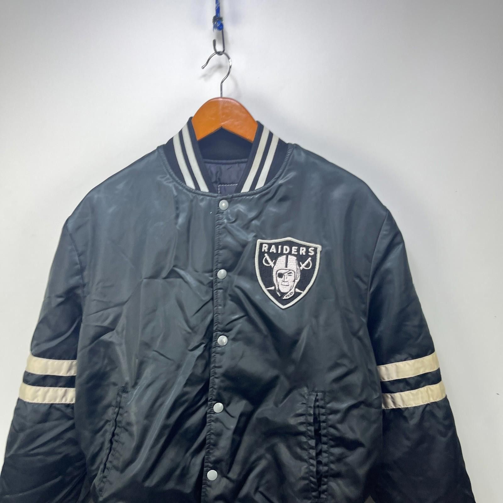 Chalk Line Vintage NFL Oakland Raiders Satin Bomber Jacket Button Up Size ONE SIZE - 2 Thumbnail