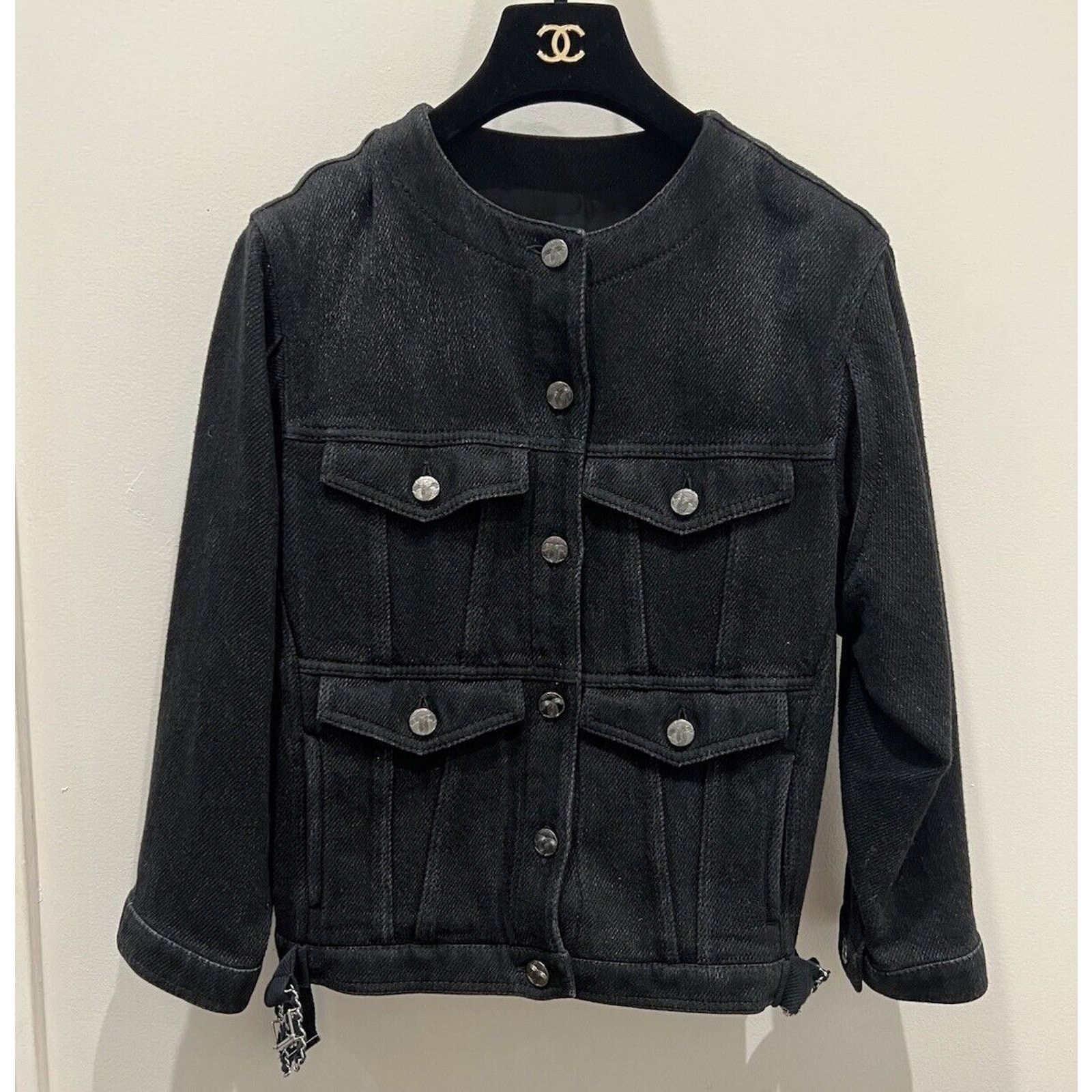 Chanel Chanel size 34 in Denim jean jacket Veste Noire Size S / US 4 / IT 40 - 1 Thumbnail