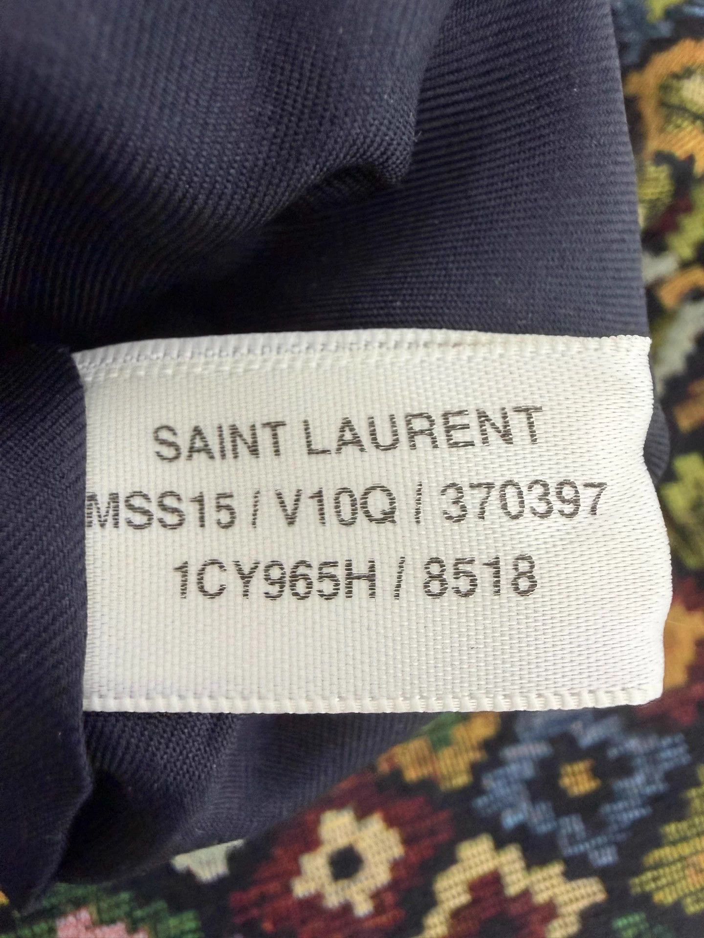 Saint Laurent Paris SLP 15ss Kilim Geometric Diamond Color Jacquard Blazer 44 Size 44R - 6 Thumbnail