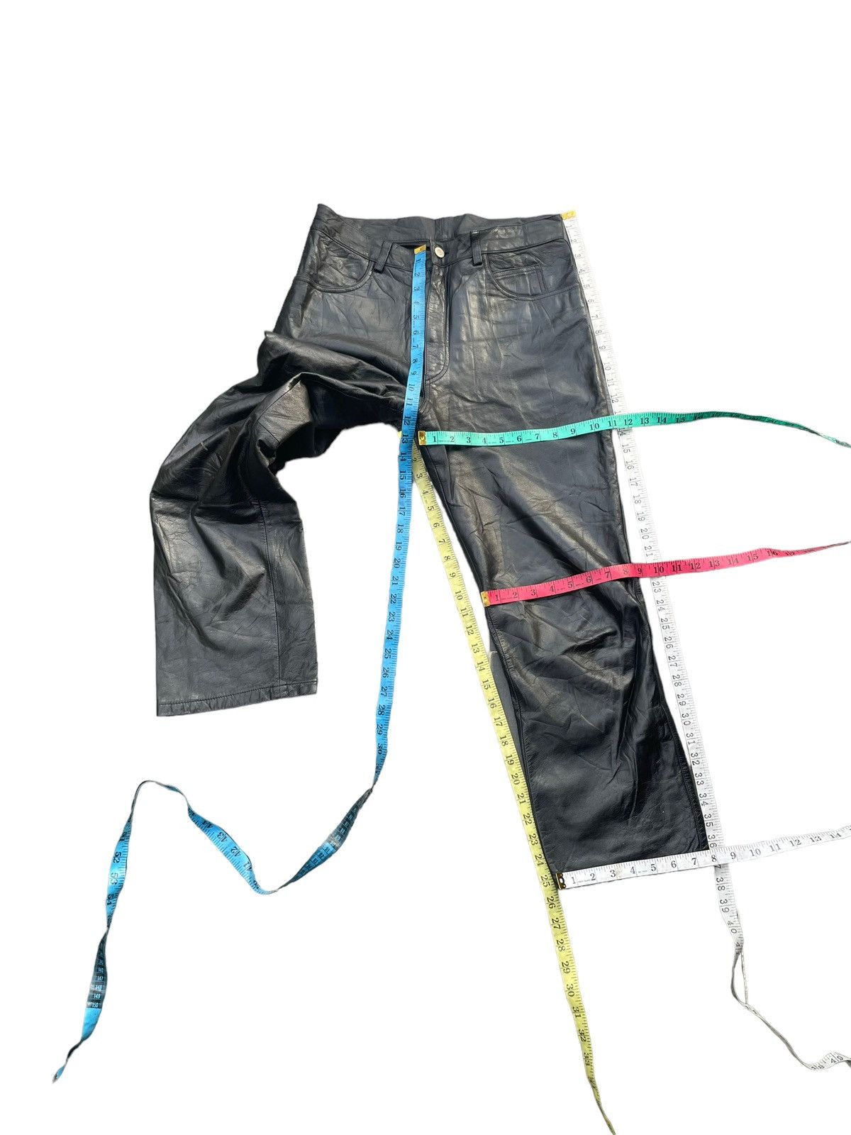 If Six Was Nine Vintage Strawberry Leaves Leather Pant Size US 31 - 15 Thumbnail
