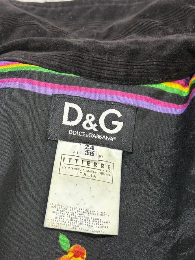 Dolce & Gabbana 2000s Dolce & Gabbana Black Corduroy Fur Jacket Size S / US 4 / IT 40 - 8 Thumbnail