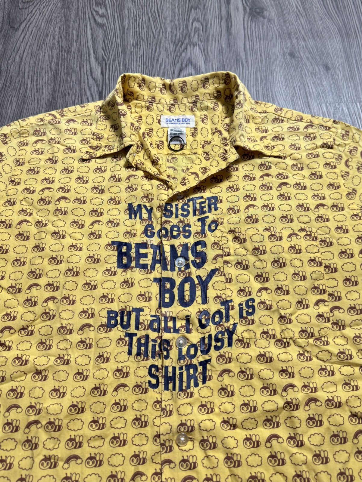 Japanese Brand Beams Boy Japan Print Bee Shirt Button Size US M / EU 48-50 / 2 - 1 Thumbnail