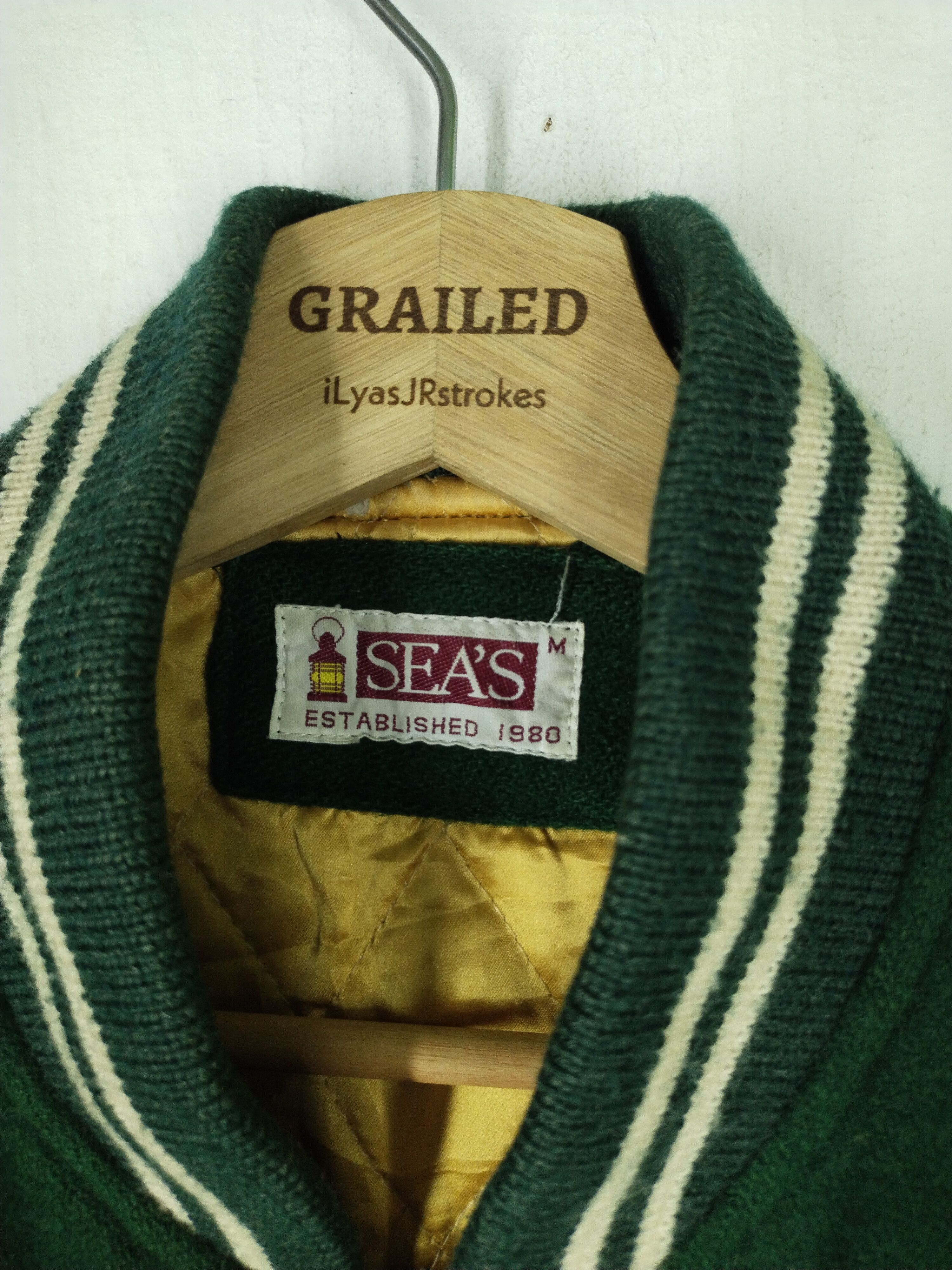 Vintage 80's Sea's Racing Varsity Leather/Wool Jacket Size US M / EU 48-50 / 2 - 16 Thumbnail