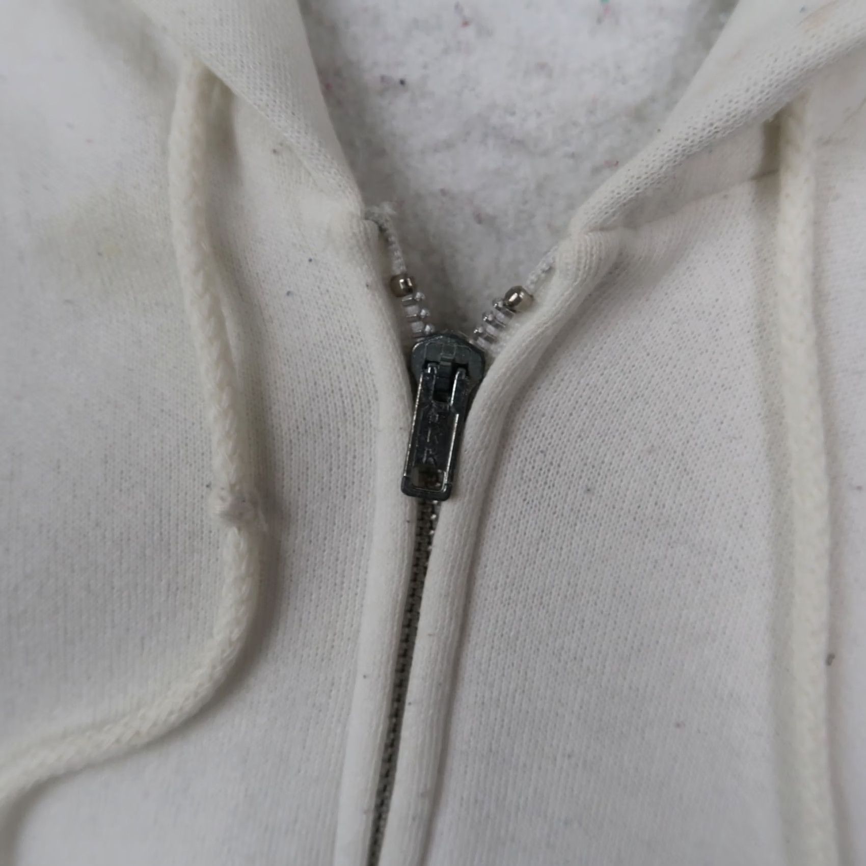 Vintage Vintage 80s Full Zip Hoodie Mens L White Sweatshirt USA Made Size US L / EU 52-54 / 3 - 6 Thumbnail