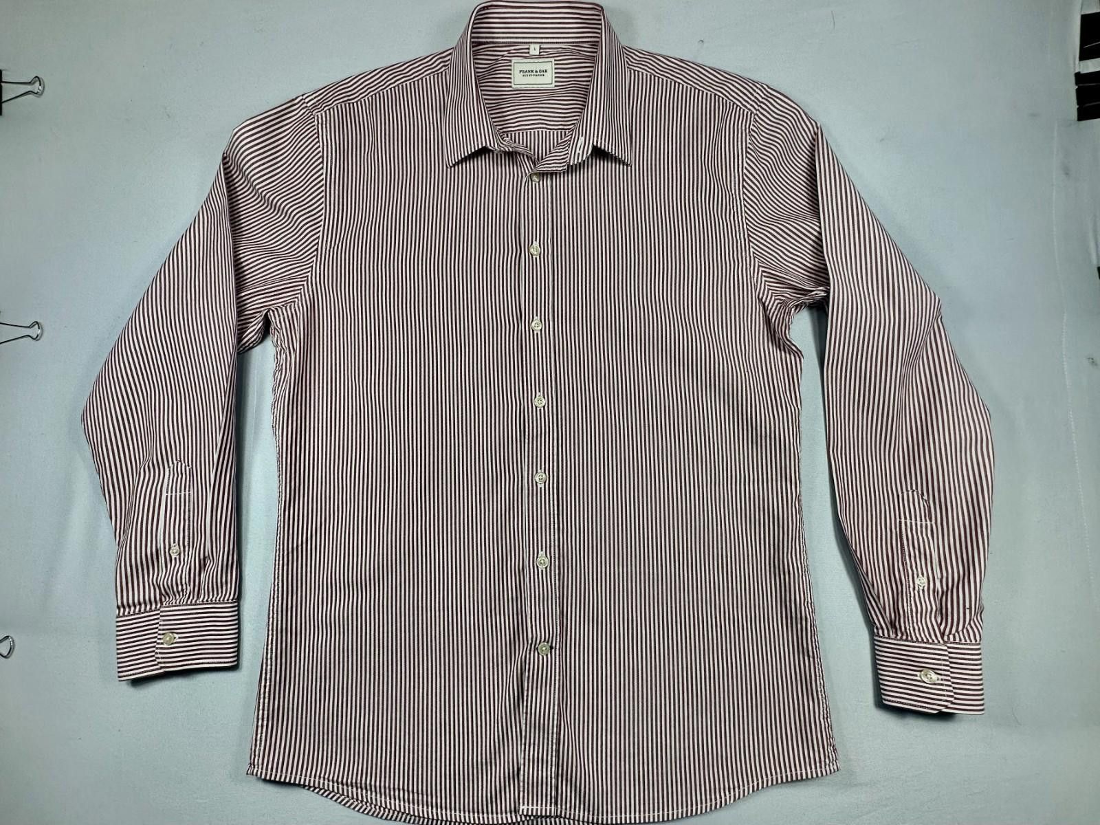 Frank & Oak Frank & Oak Men's Large Red Striped Button Down Shirt Size US L / EU 52-54 / 3 - 1 Thumbnail