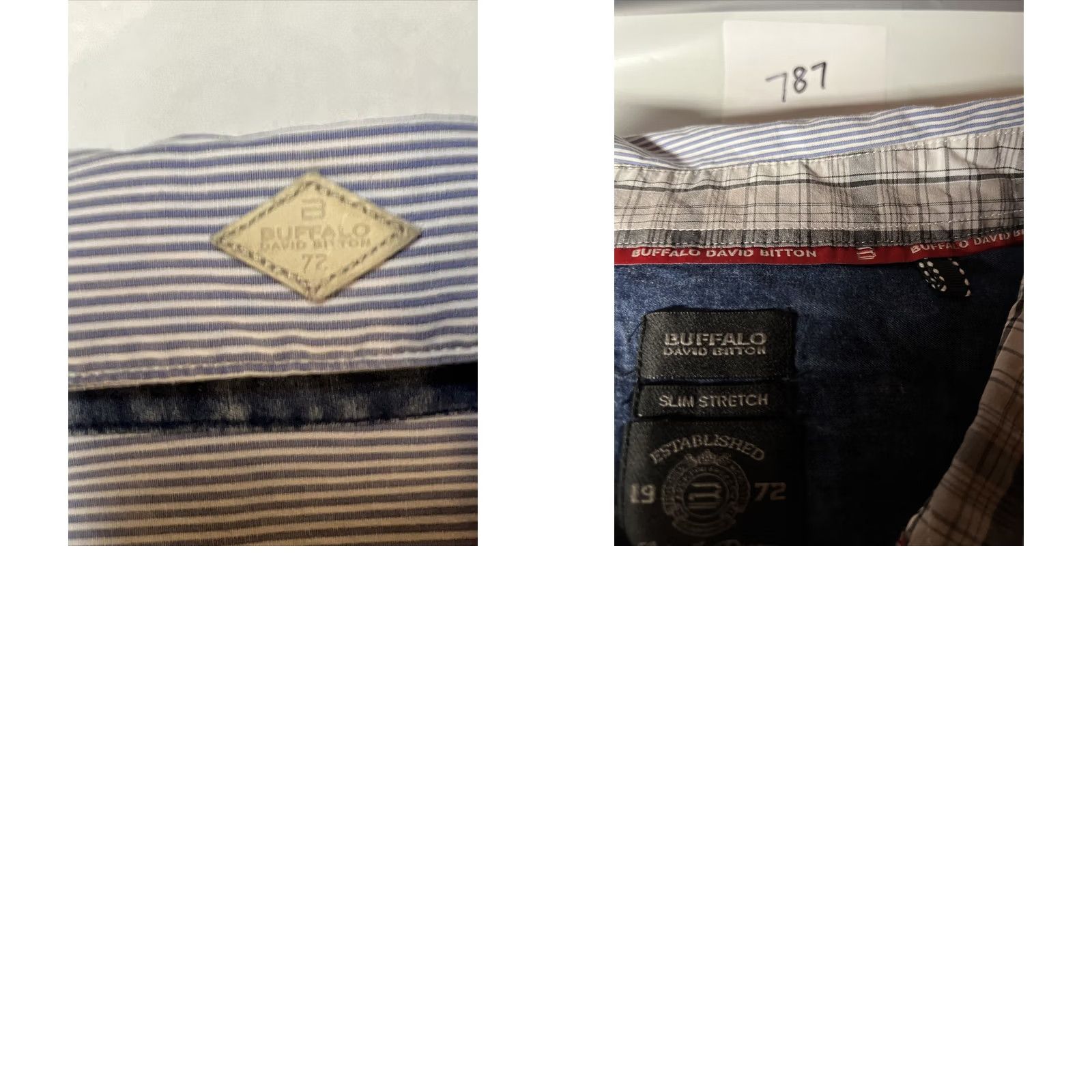 Buffalo David Bitton Buffalo David Bitton Shirt Men’s XXL Blue White Pinstriped Savior X Slim Stretch Button Up Long Sleeve Size US XXL / EU 58 / 5 - 9 Thumbnail