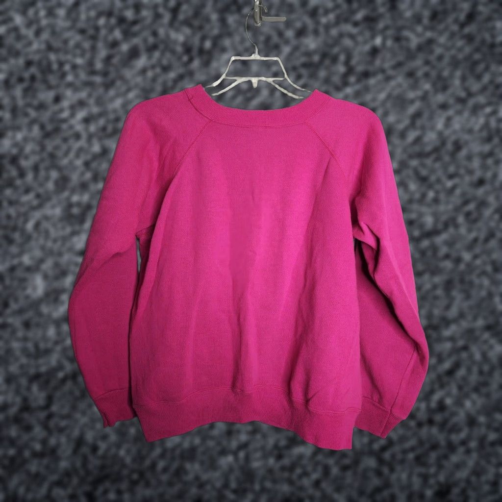 Hanes VINTAGE Hanes Her Way Raglan Crewneck Sweatshirt Pink - Womens L - 90s - Blank, All Seasons, Cotton/Acrylic blend, Activewear Sweatshirt Size L / US 10 / IT 46 - 1 Thumbnail