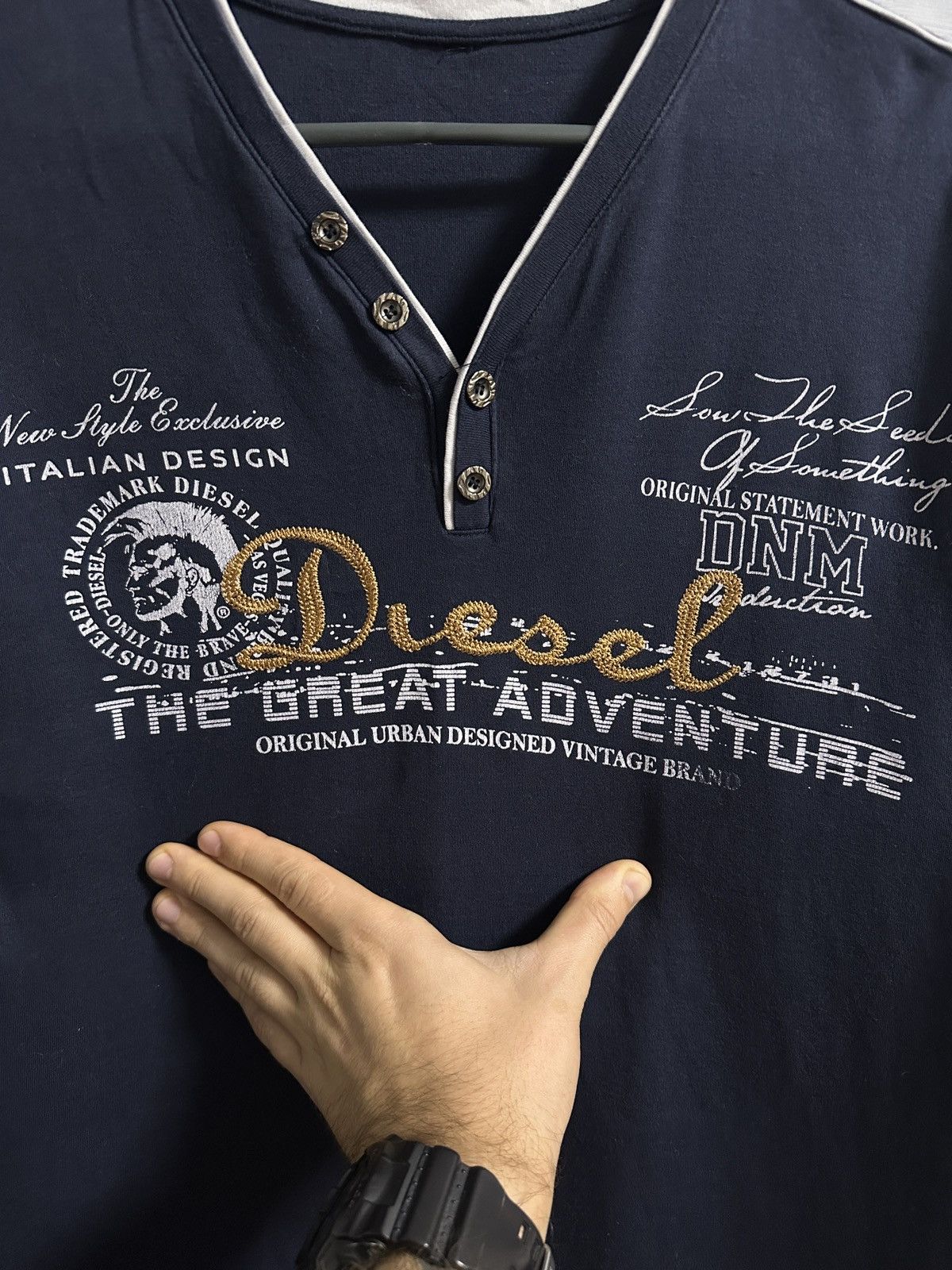 Diesel × Vintage Rare Vintage T-Shirt Diesel The Great Adventure Punk Logo Size US XL / EU 56 / 4 - 3 Thumbnail