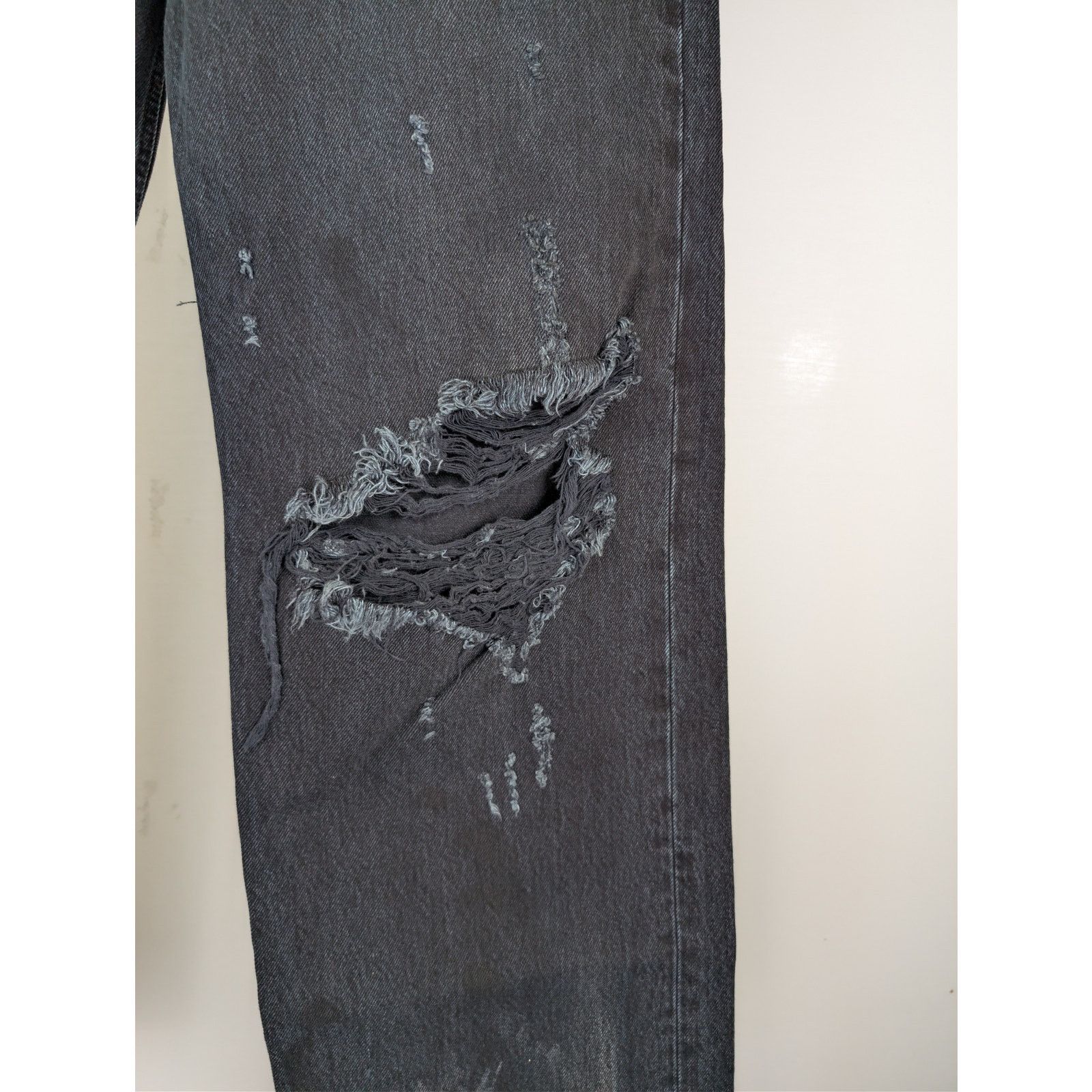 Balenciaga o1rshd1 Organic Japanese Ripped Medium Fit Pant Jean Black Size US 32 / EU 48 - 4 Thumbnail